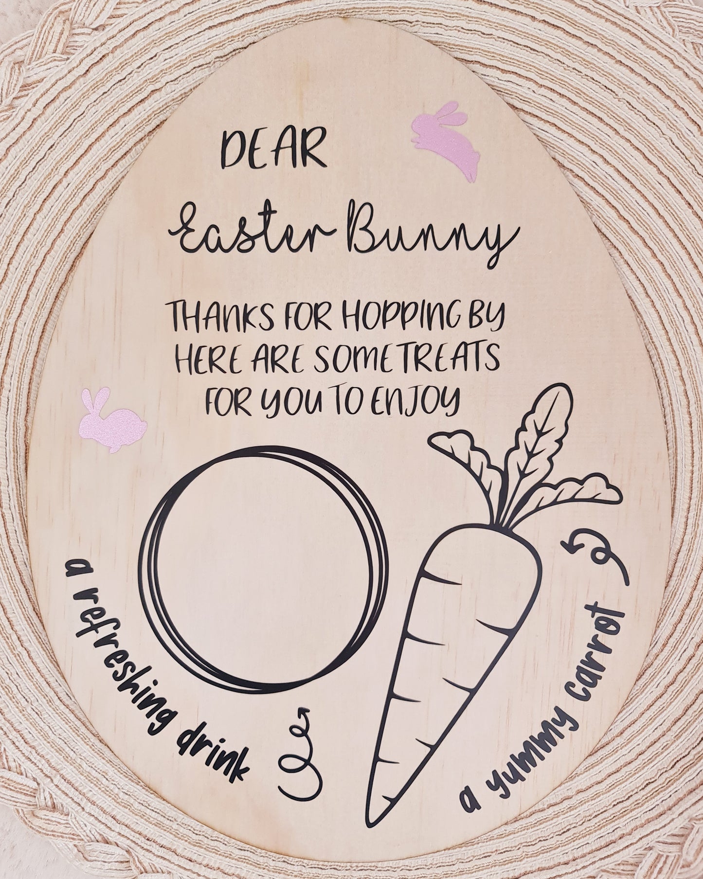Wooden board "Dear Easter Bunny"