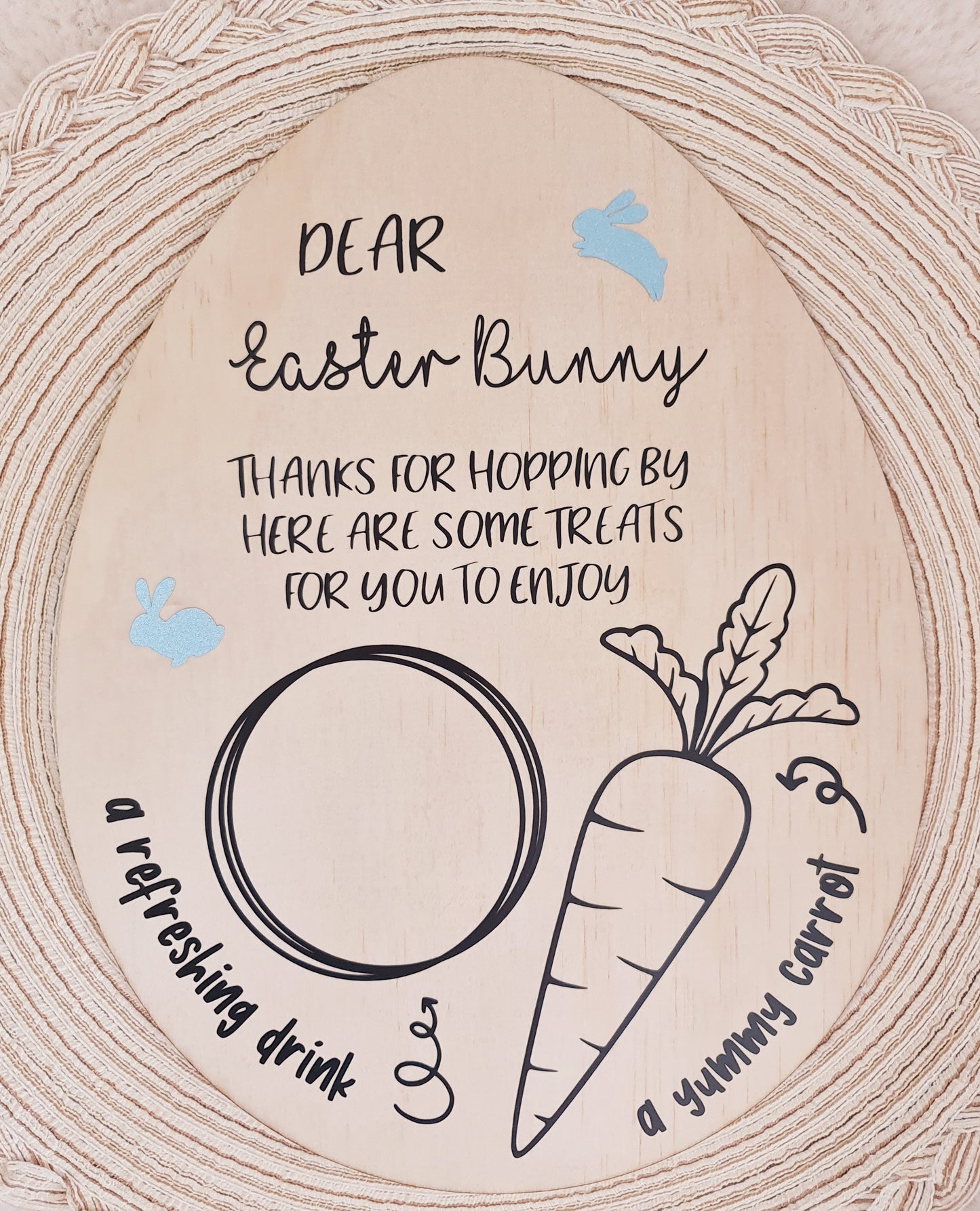 Wooden board "Dear Easter Bunny"