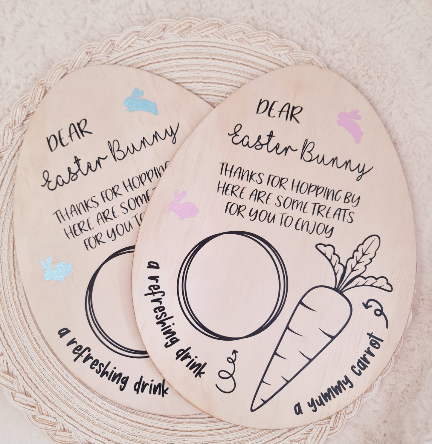 Wooden board "Dear Easter Bunny"