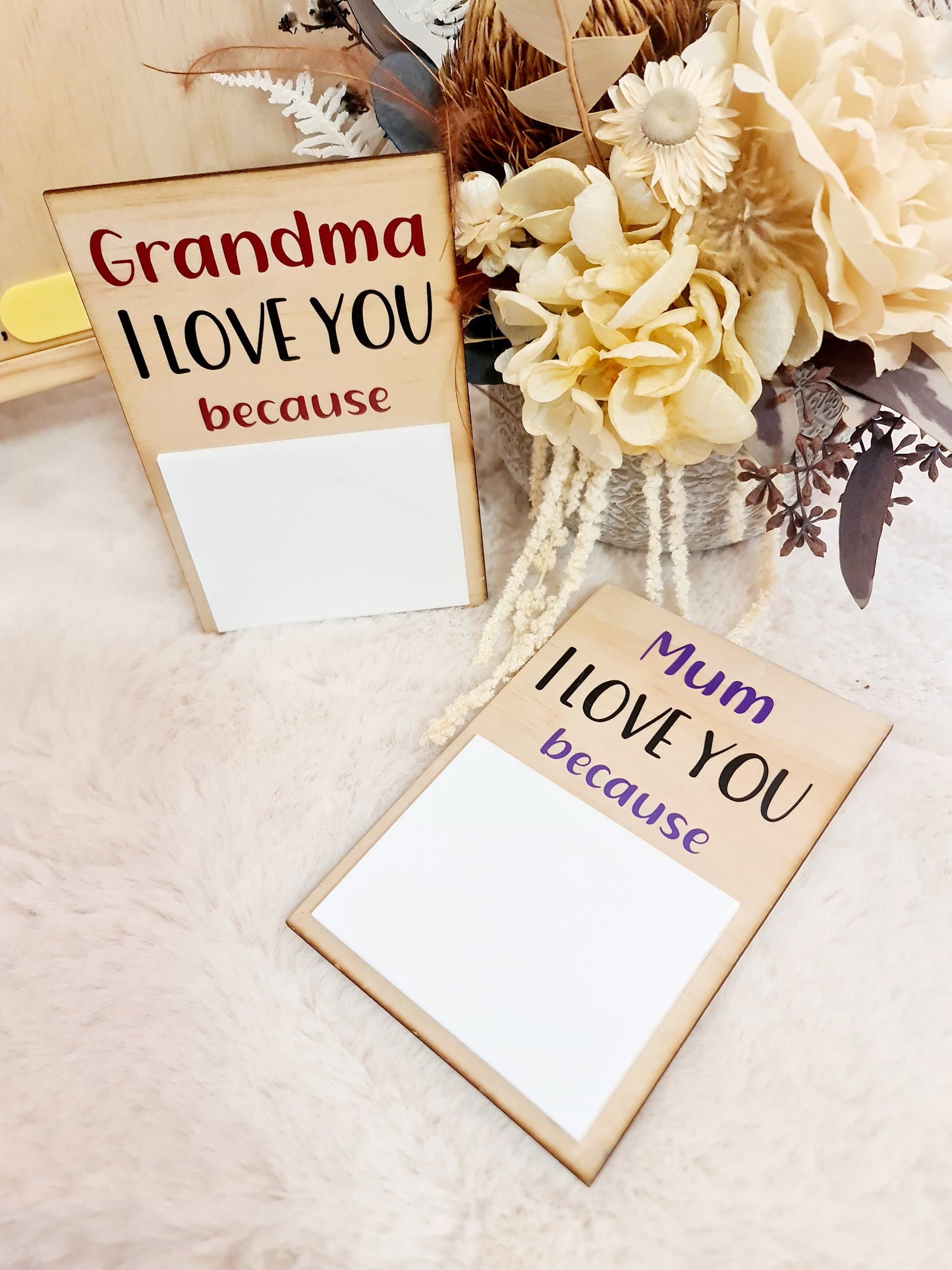 "Mum, I love you" plaque