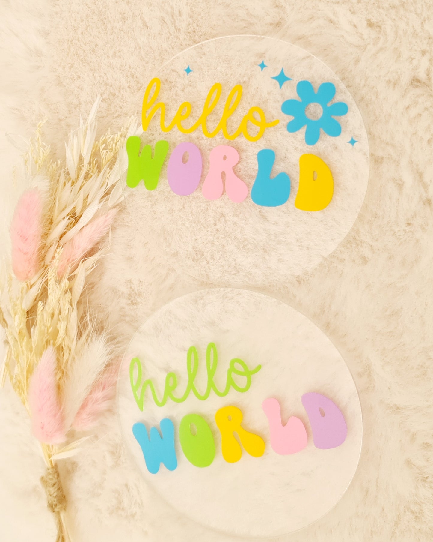 Hello world milestone plaque