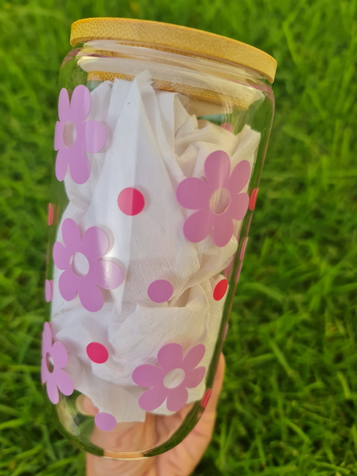 "Daisy" glass cup