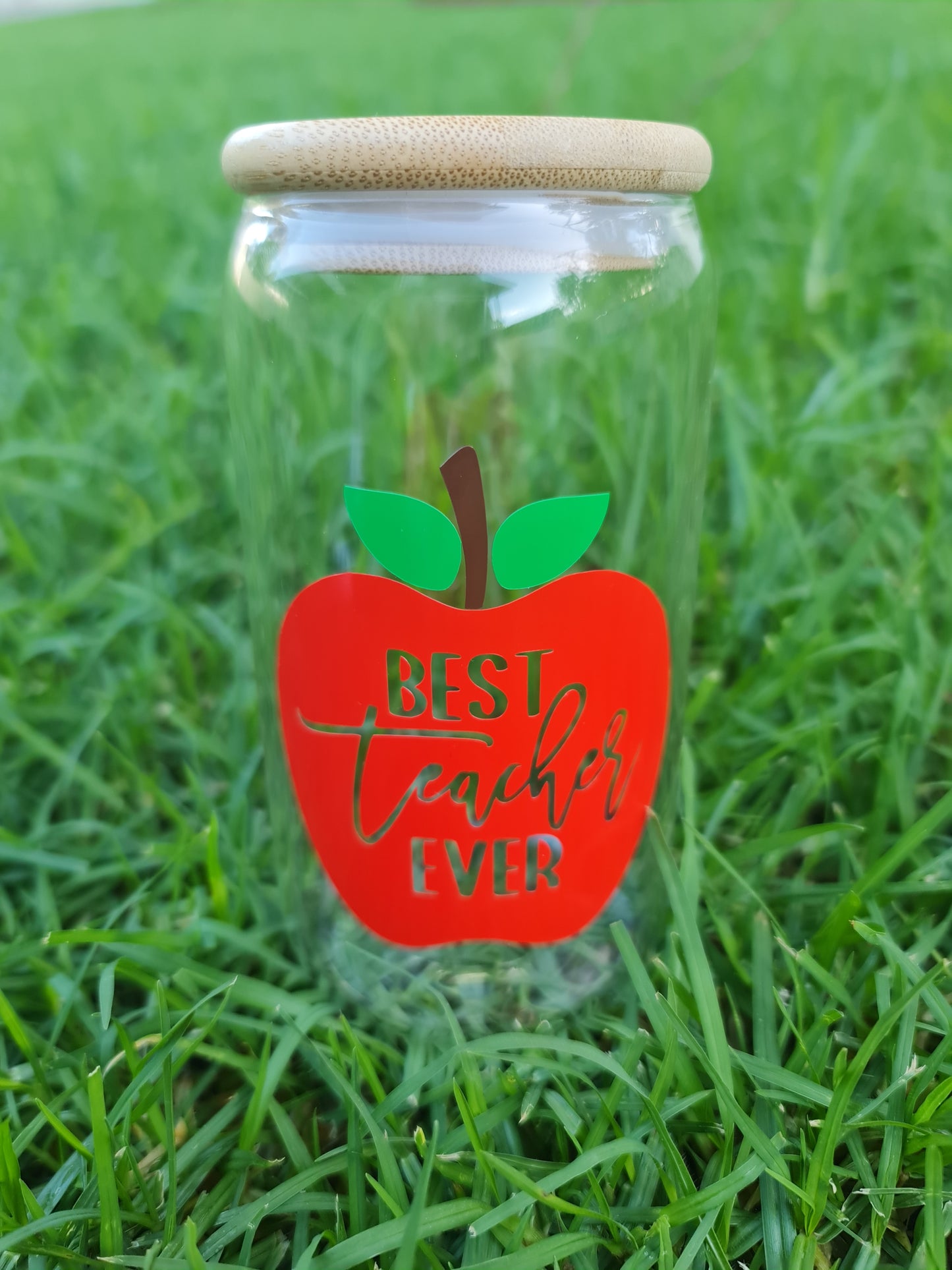 "Best teacher" glass cup