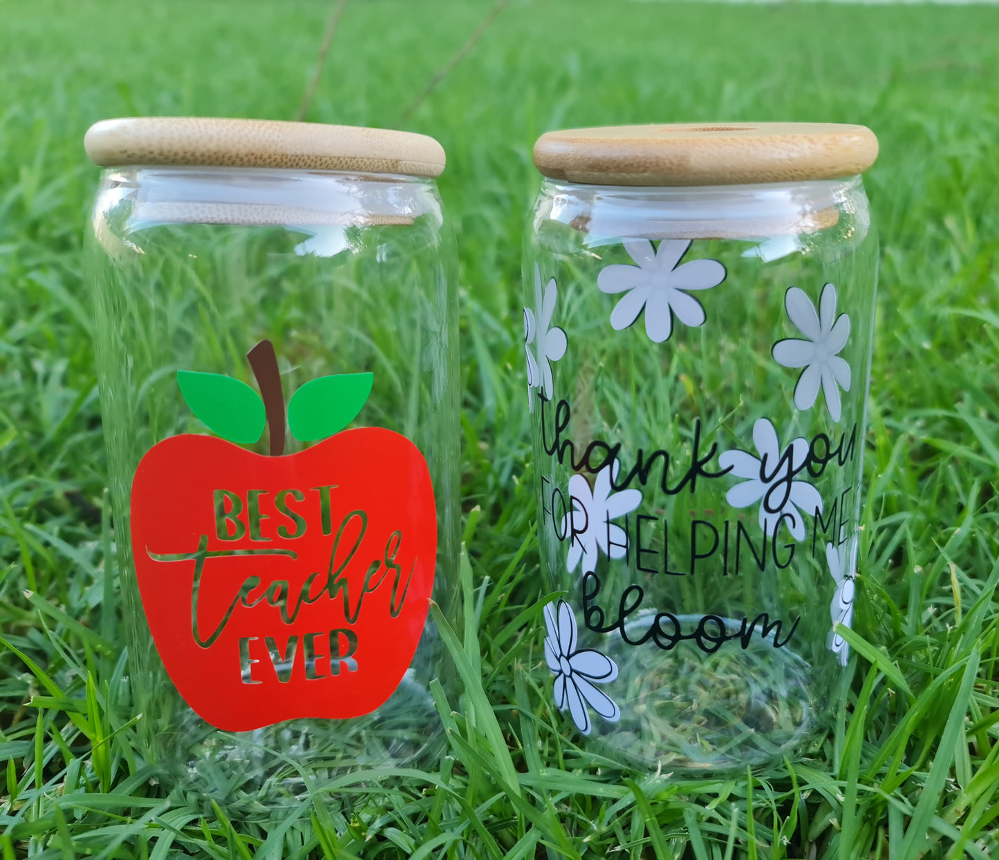 "Best teacher" glass cup