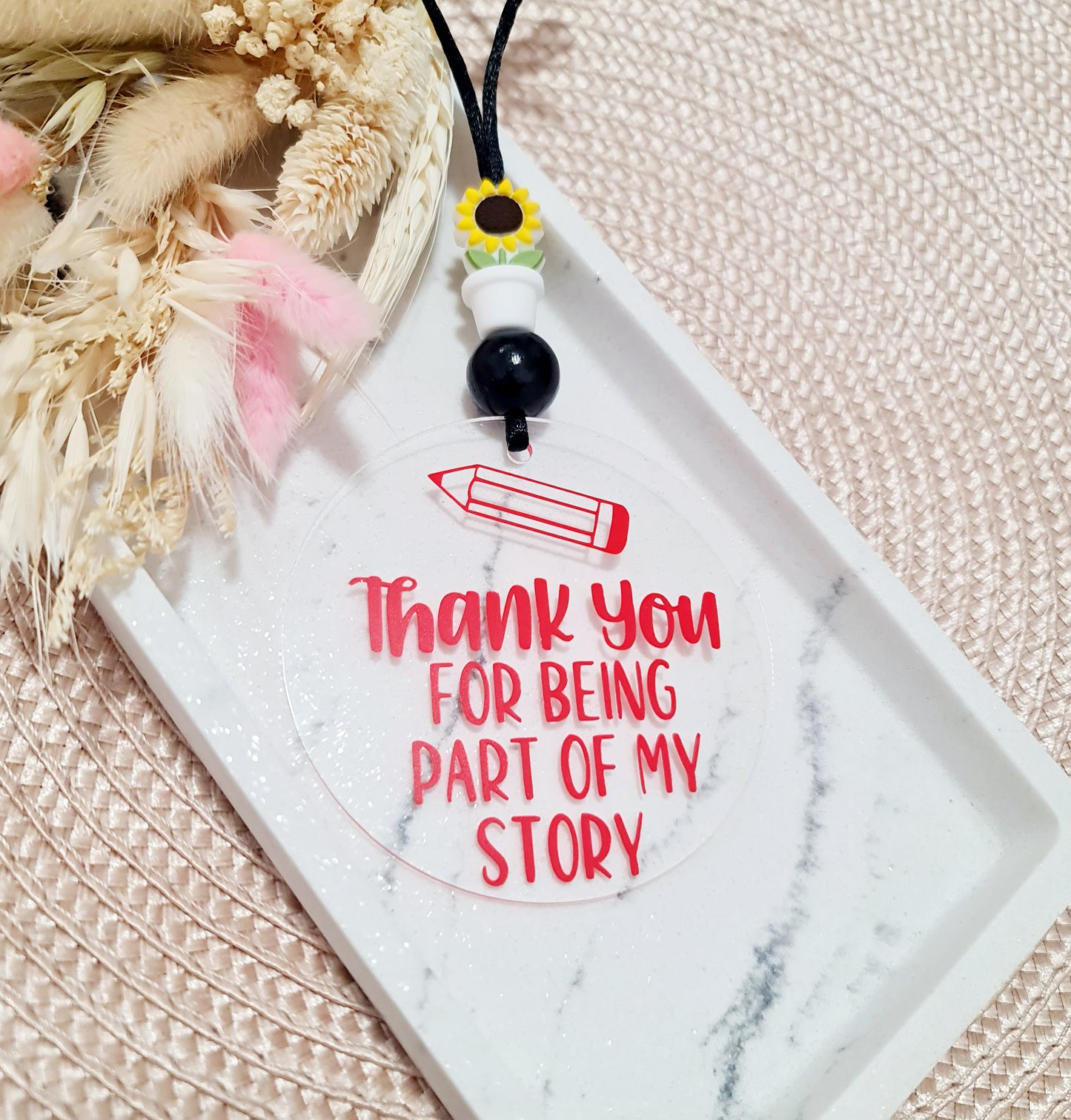 "Teacher" car charm
