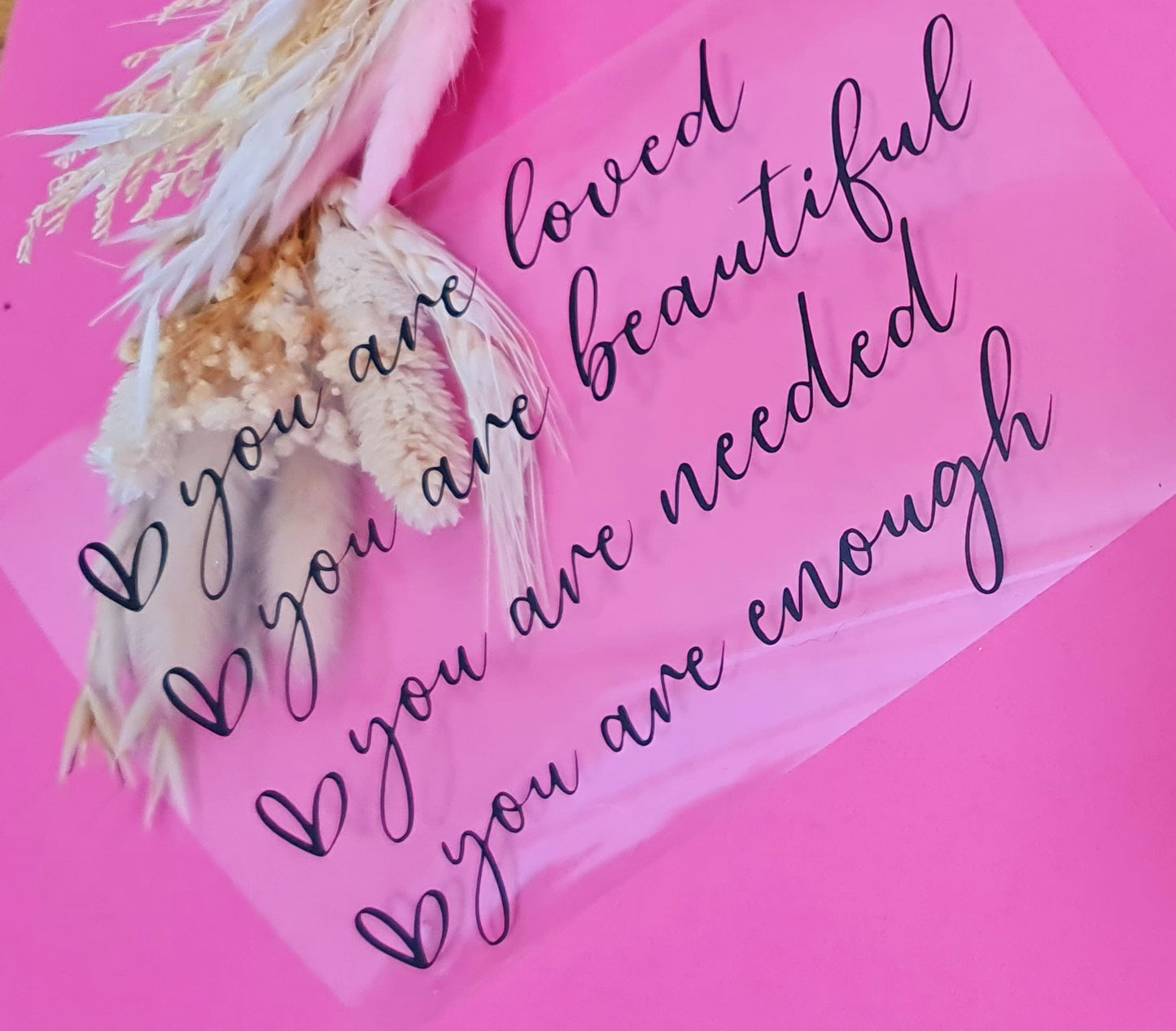 "You are enough" vinyl label