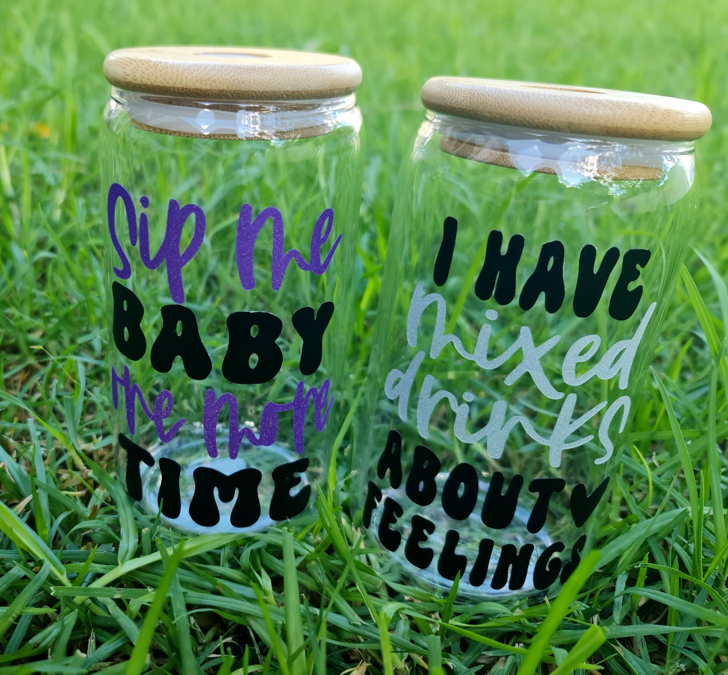 "Sip me baby" glass cup