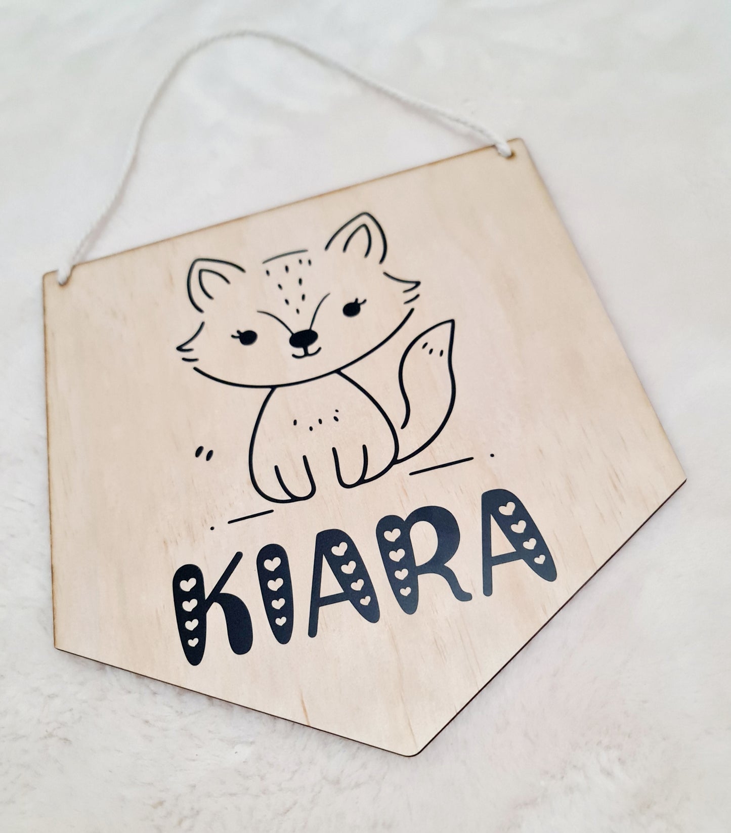 "Fox" kids name plaque