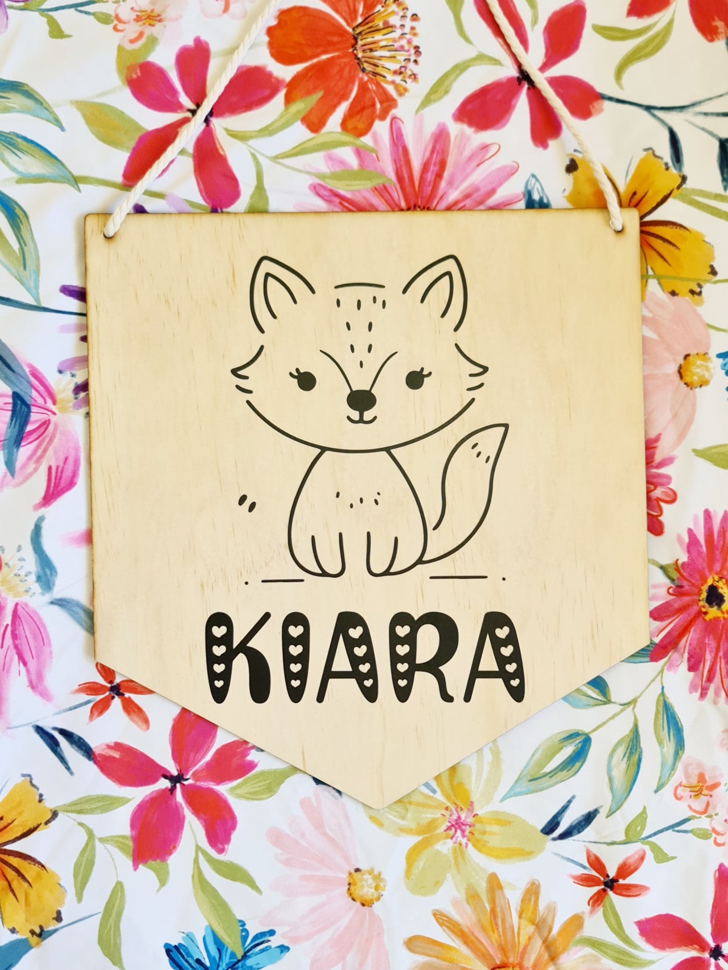 "Fox" kids name plaque