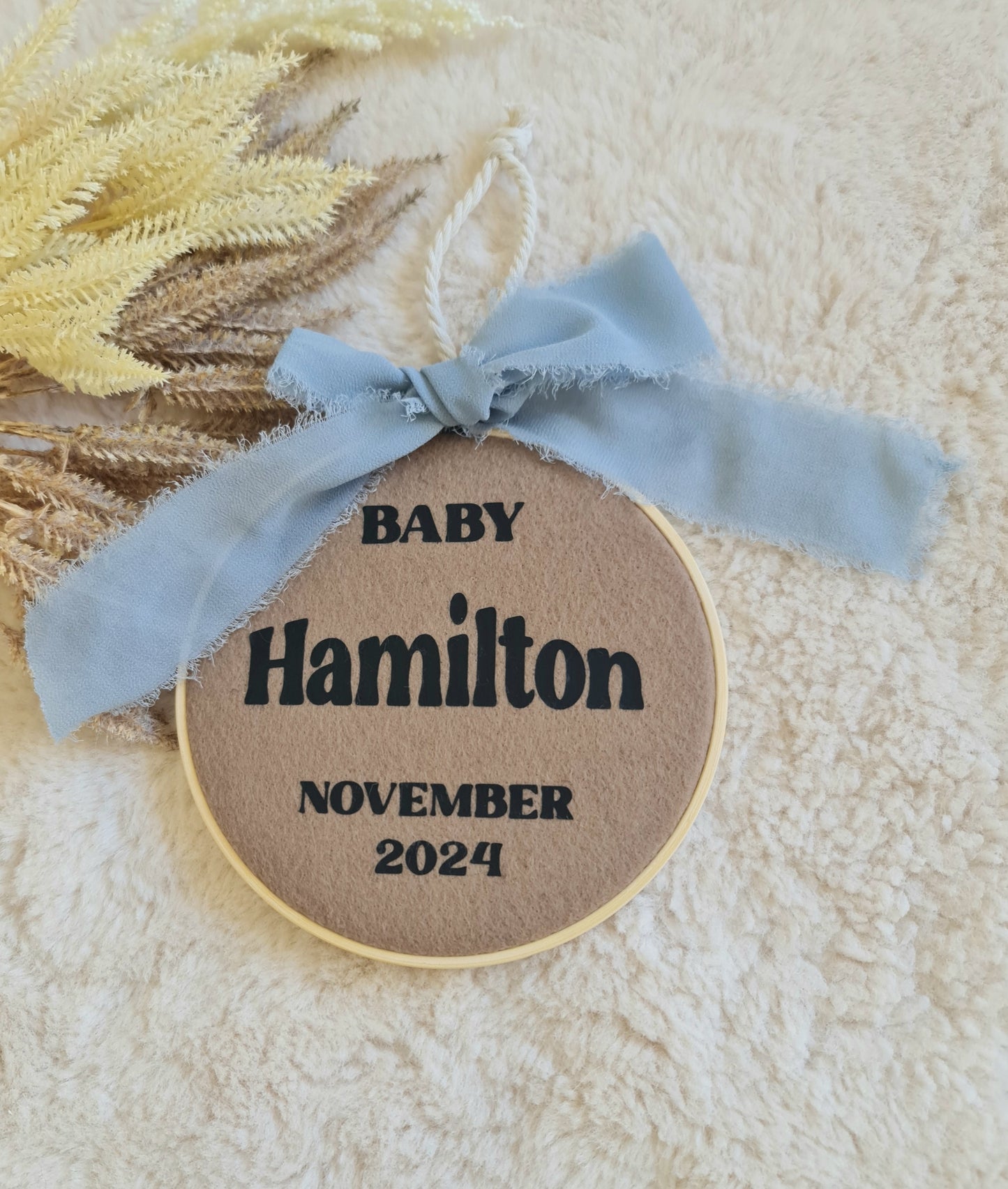 Baby announcement hoop "Hamilton"