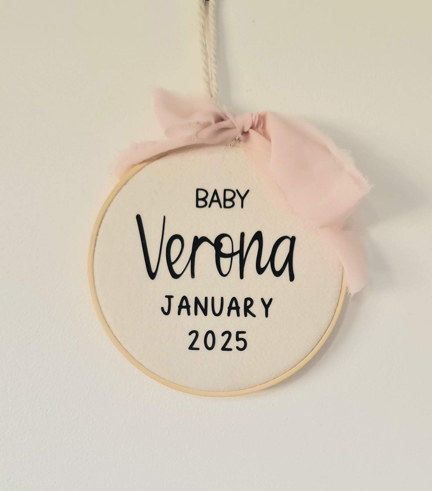 Baby announcement hoop "Verona"