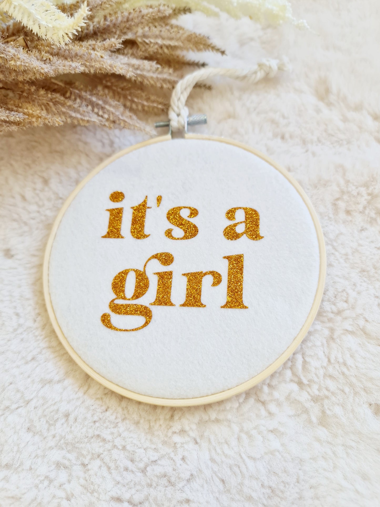 "It's a girl" milestone hoop