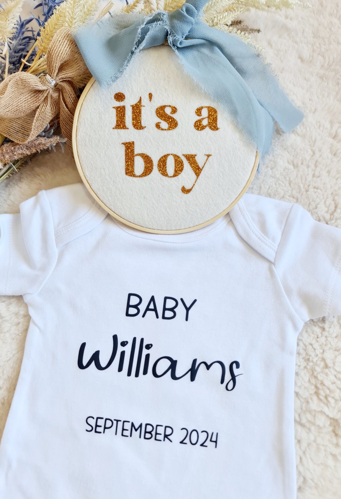 It's a boy milestone hoop