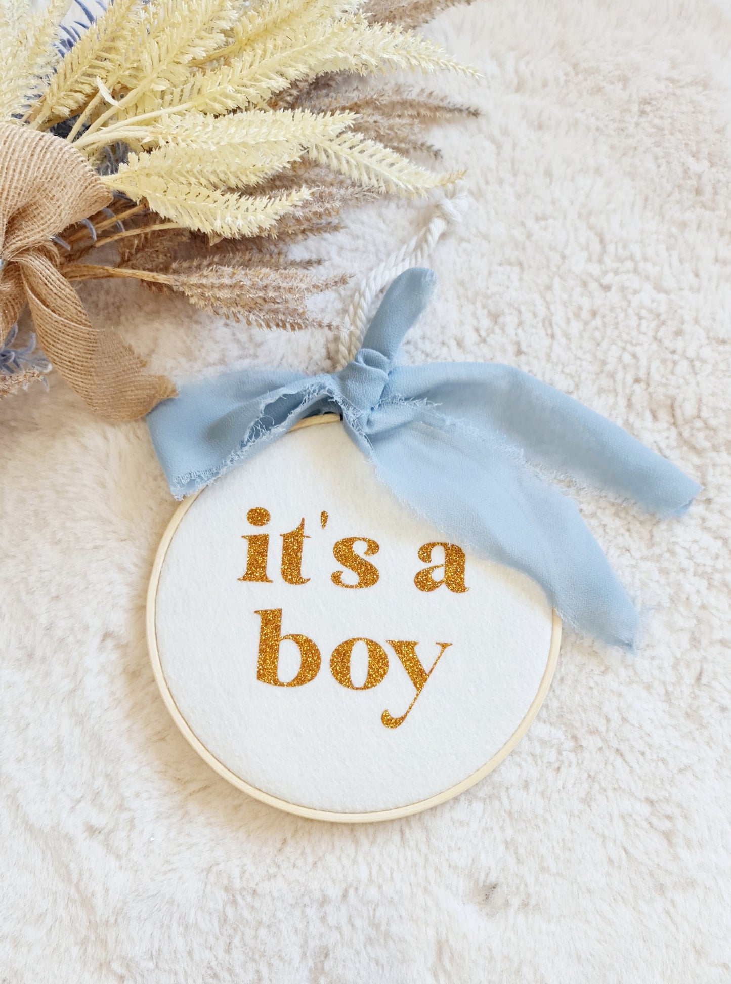 It's a boy milestone hoop