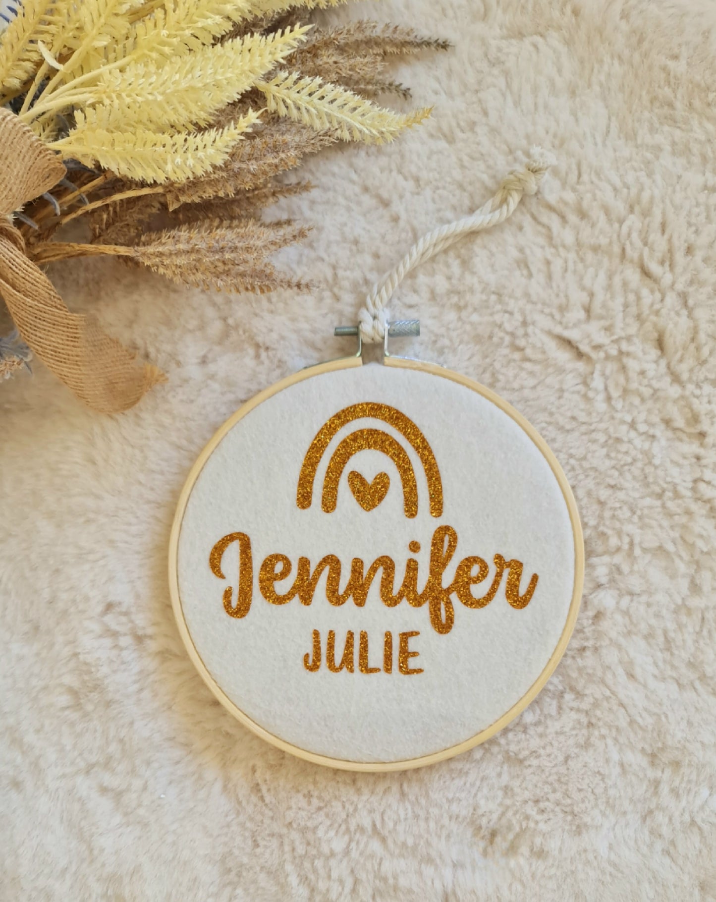 Personalised wall decoration hoop