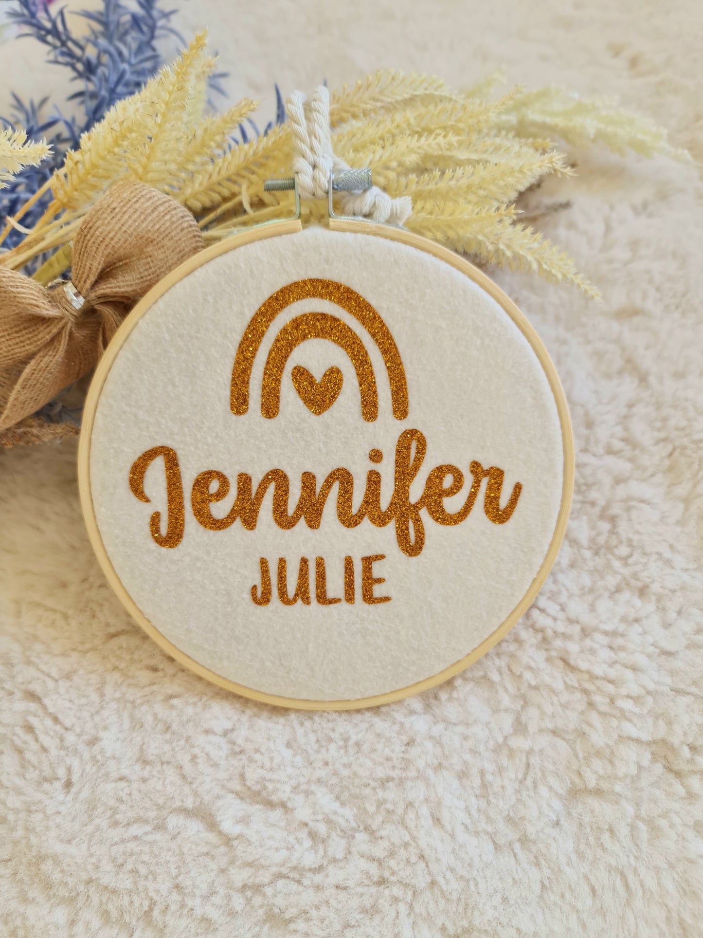 Personalised wall decoration hoop