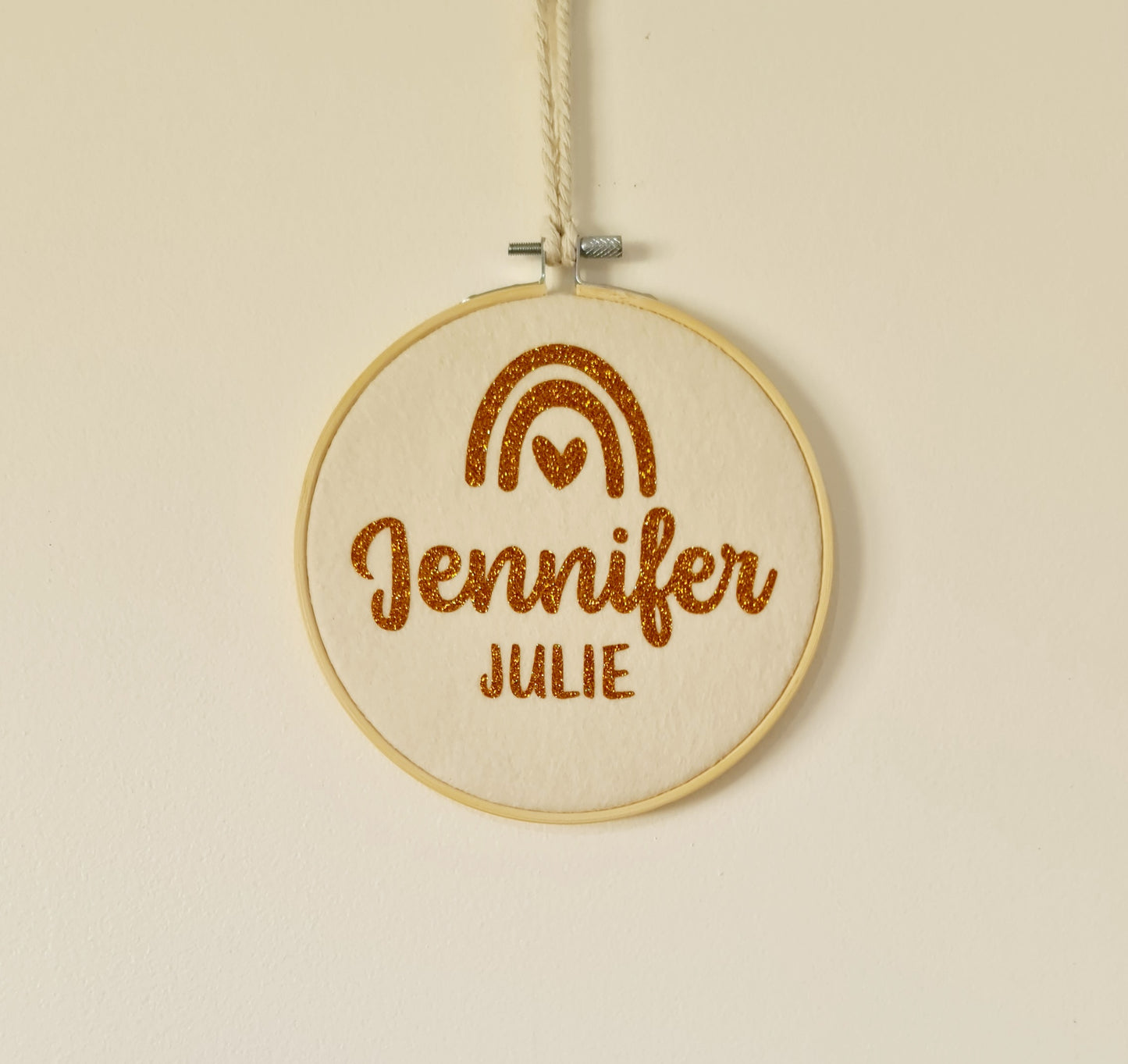 Personalised wall decoration hoop