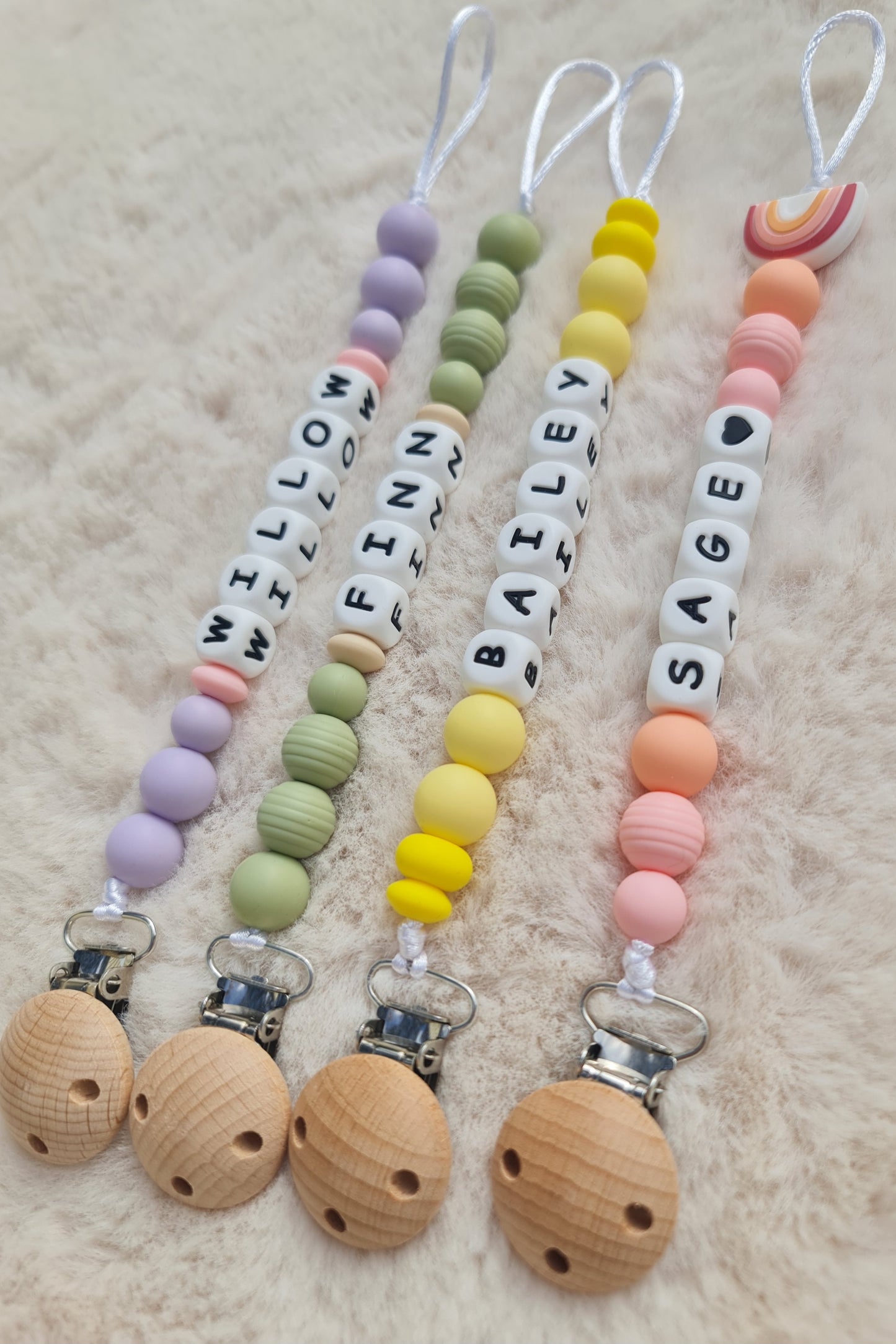 Finn personalised dummy clip