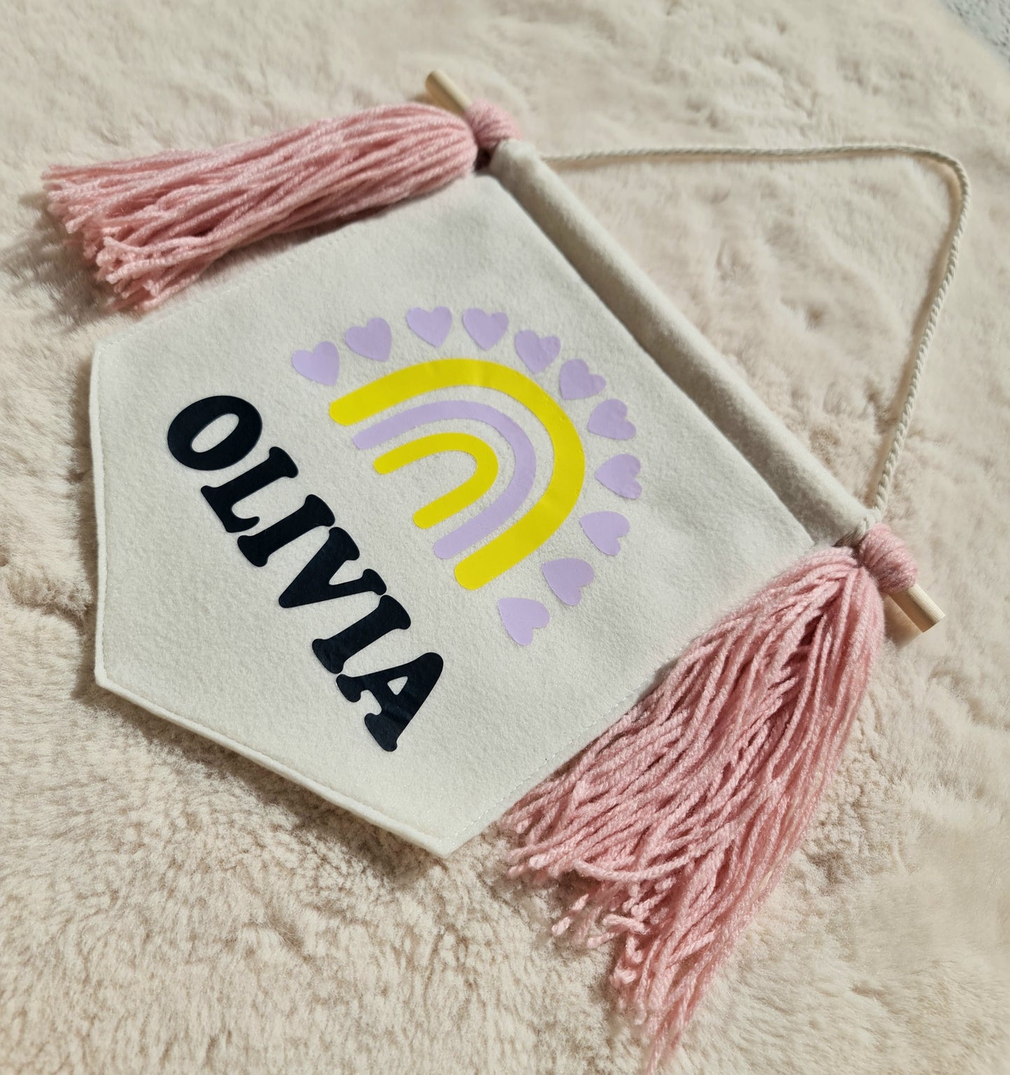 Rainbow personalised name banner