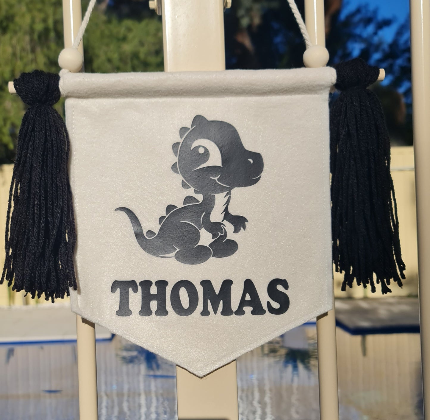 Baby Dino personalised name banner