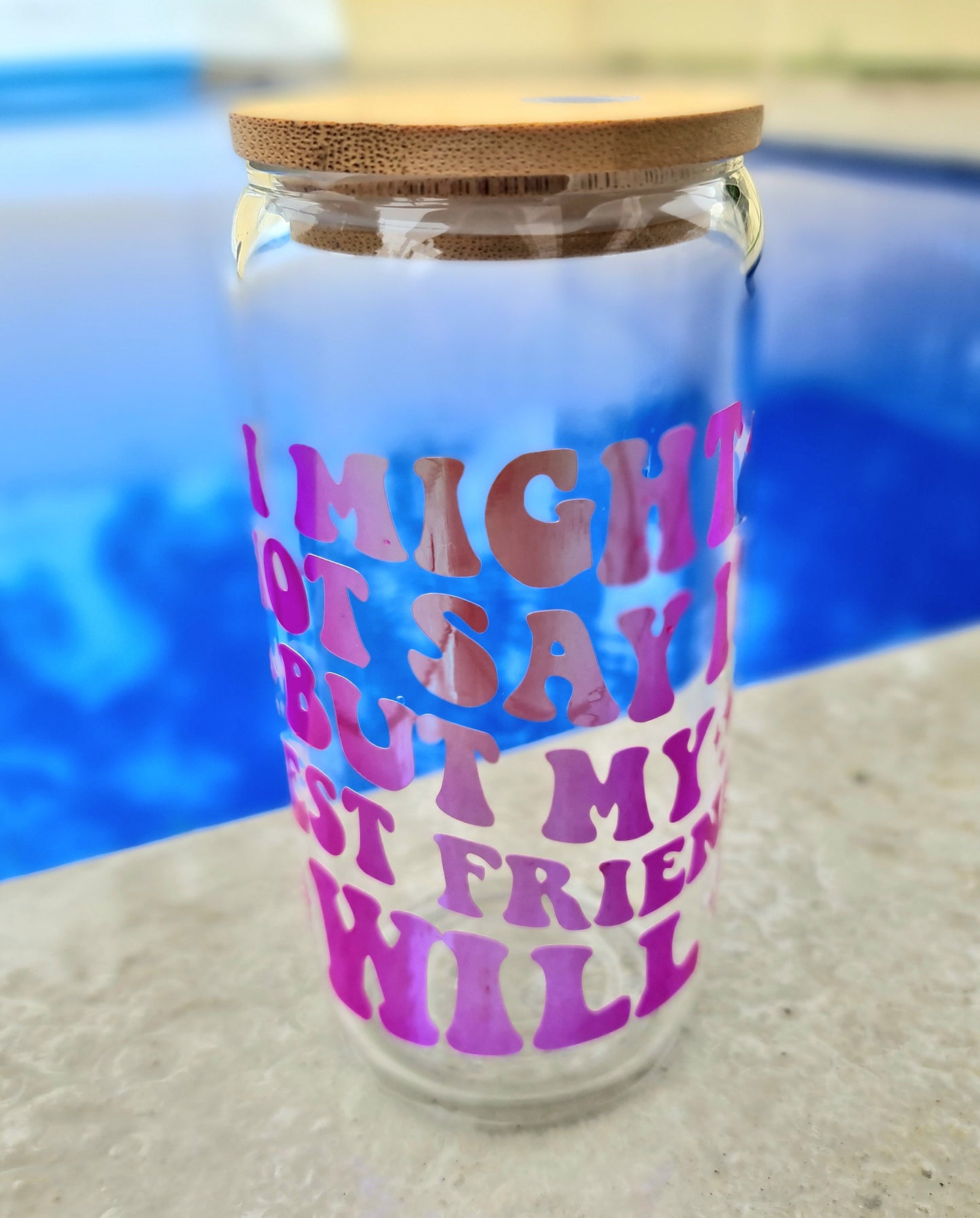 "Best friend" glass cup