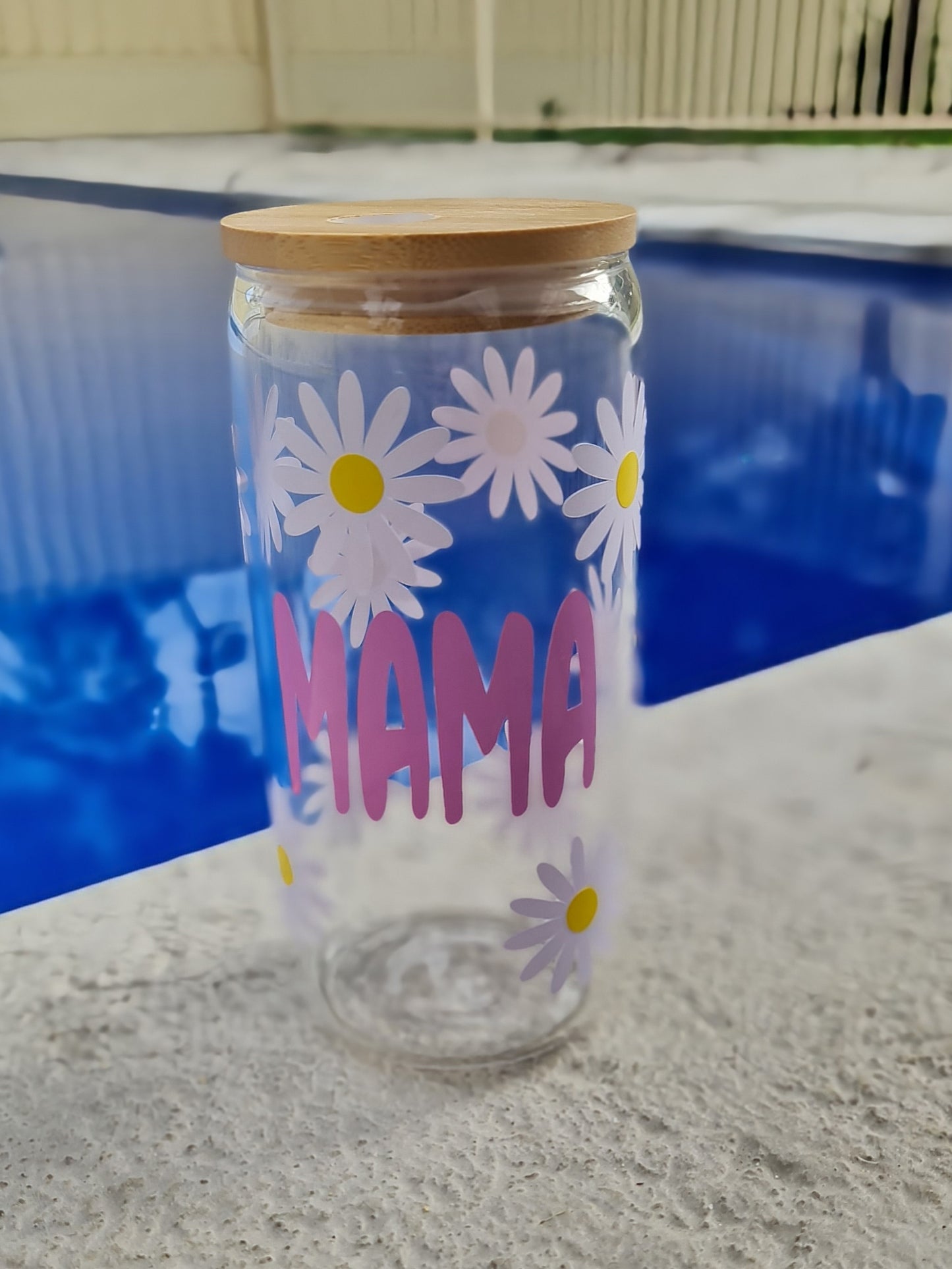 Floral Mama glass cup