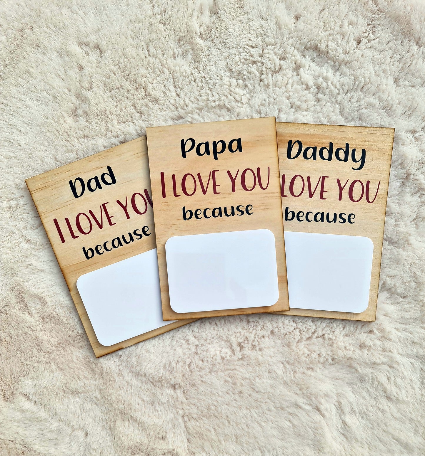 "I love you because..." small note plaque