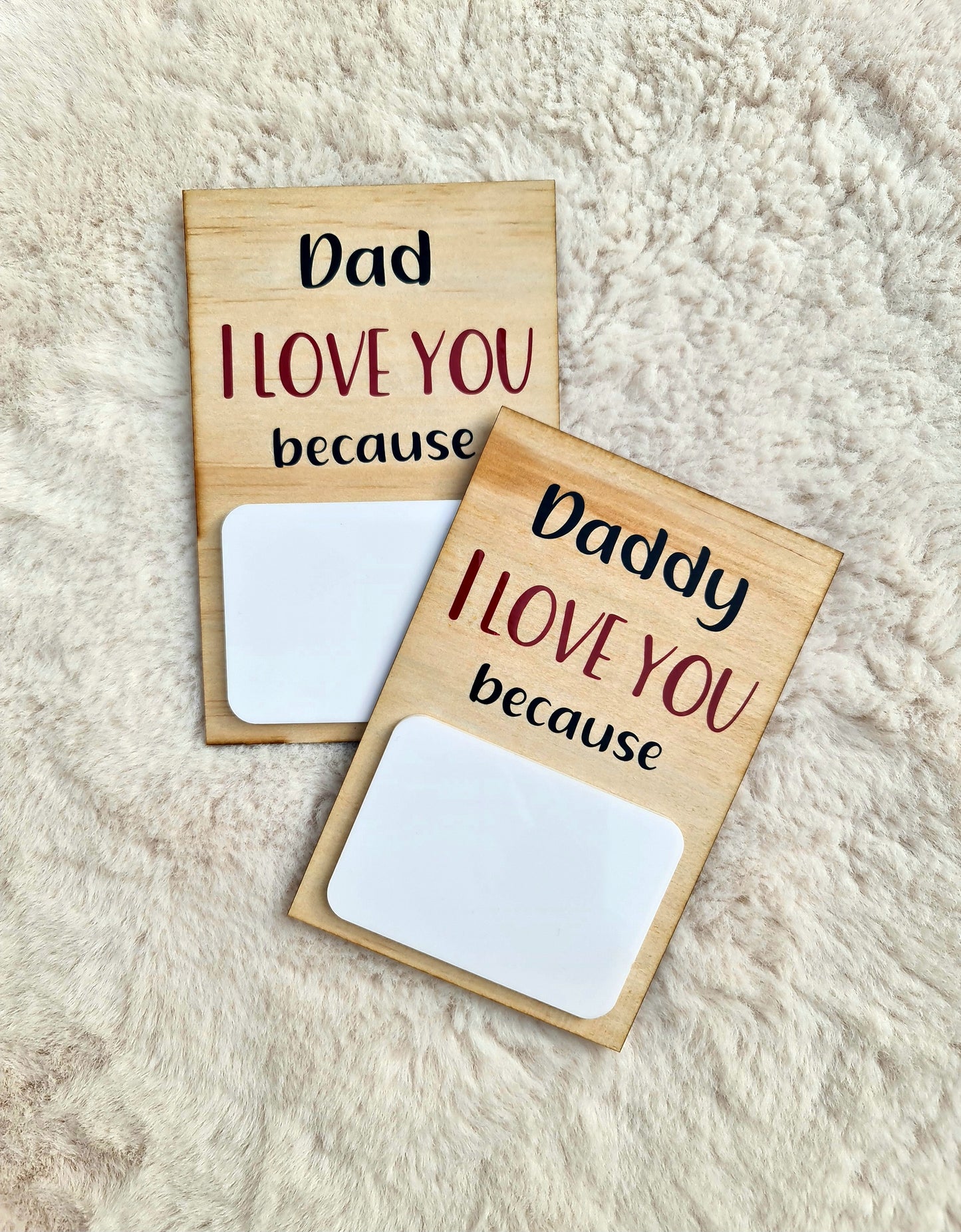 "I love you because..." small note plaque