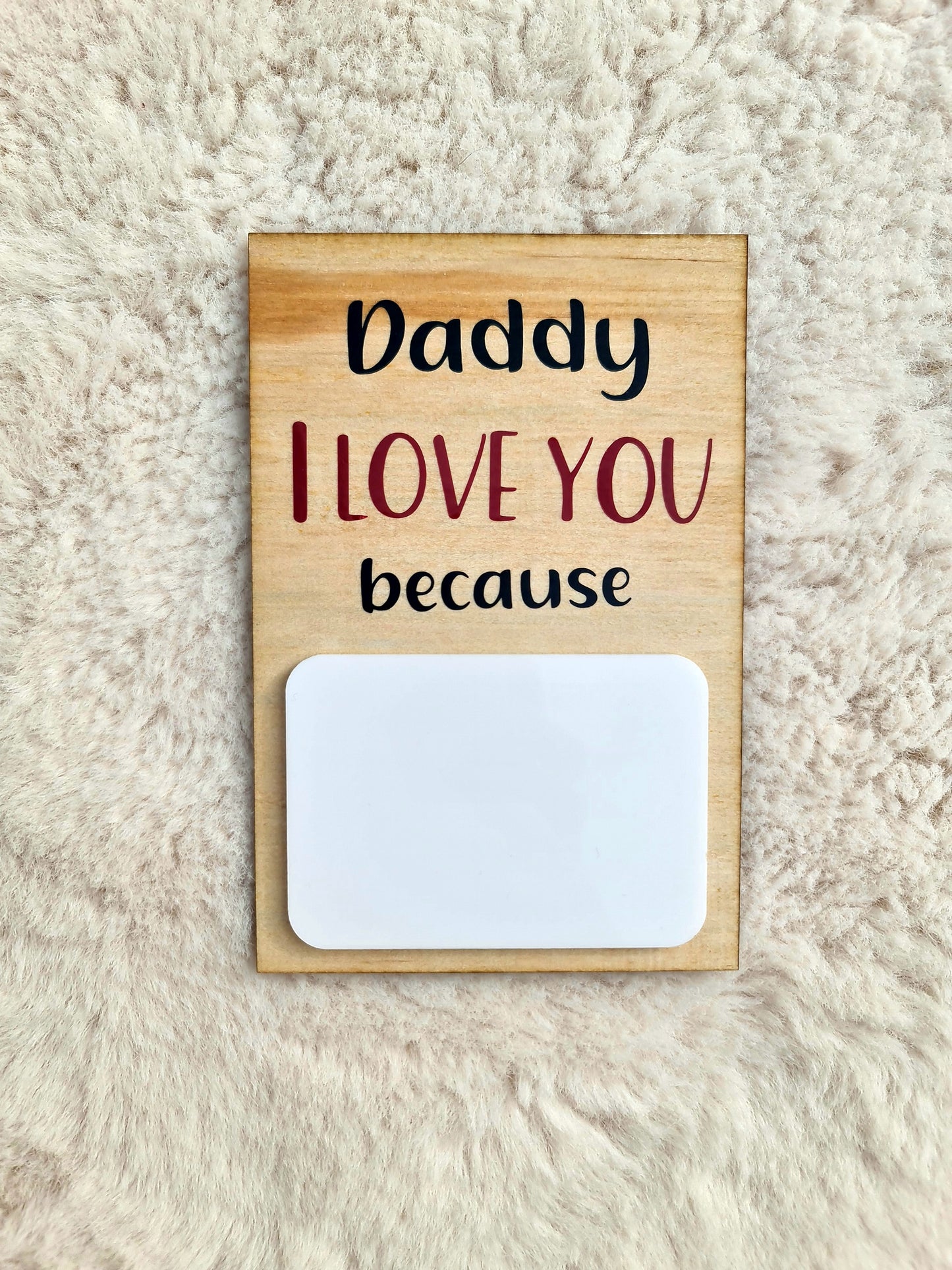 "I love you because..." small note plaque