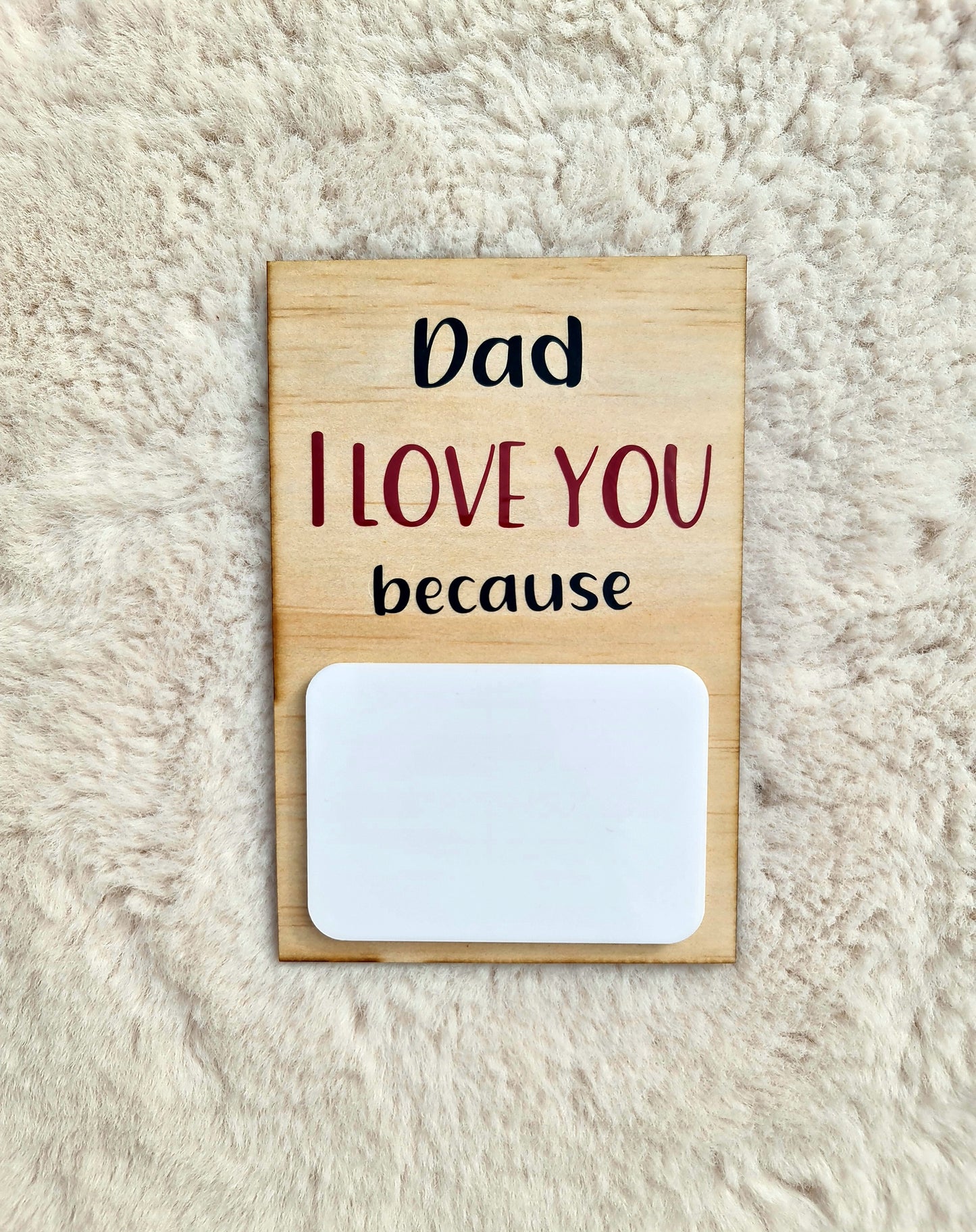 "I love you because..." small note plaque