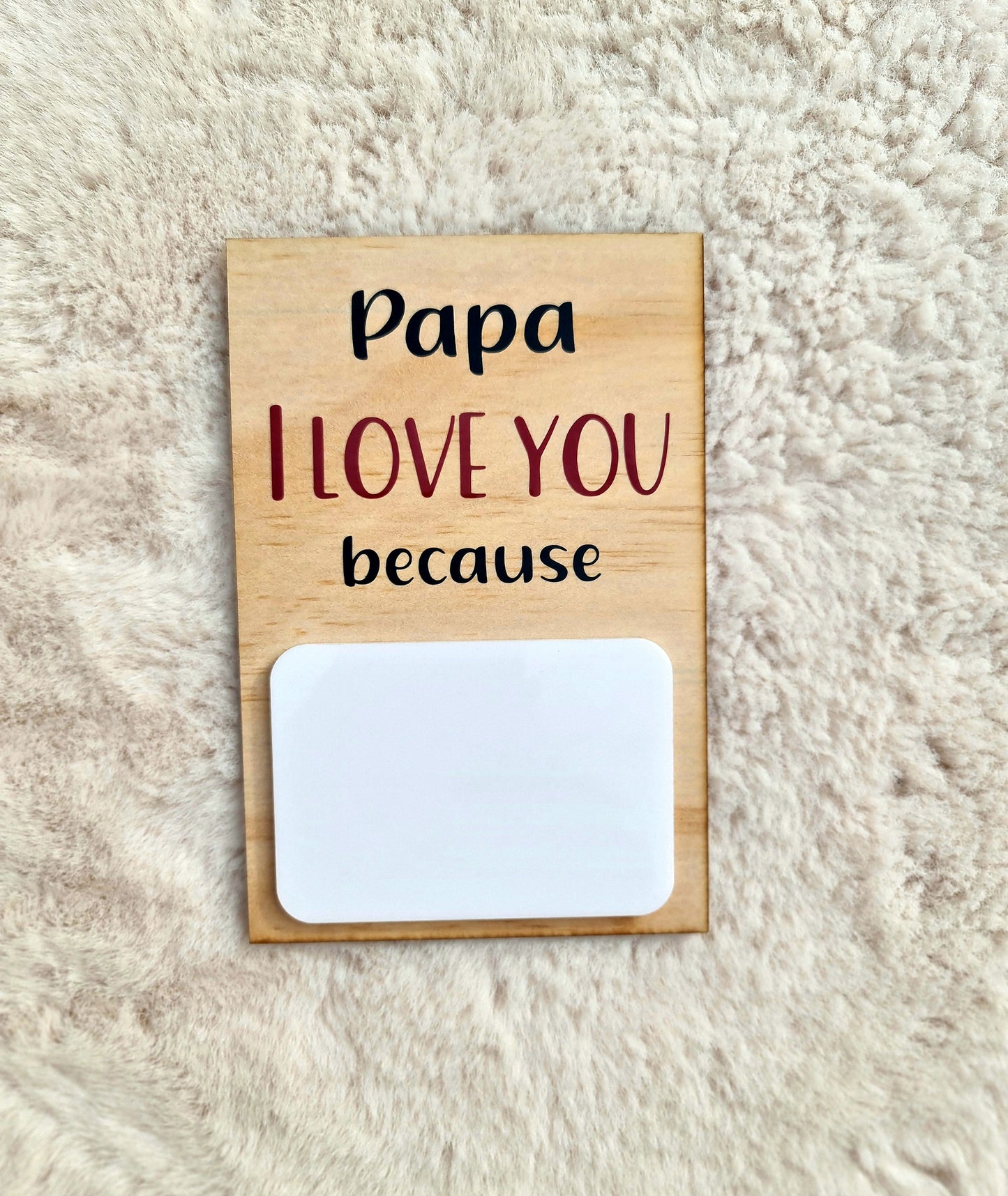 "I love you because..." small note plaque
