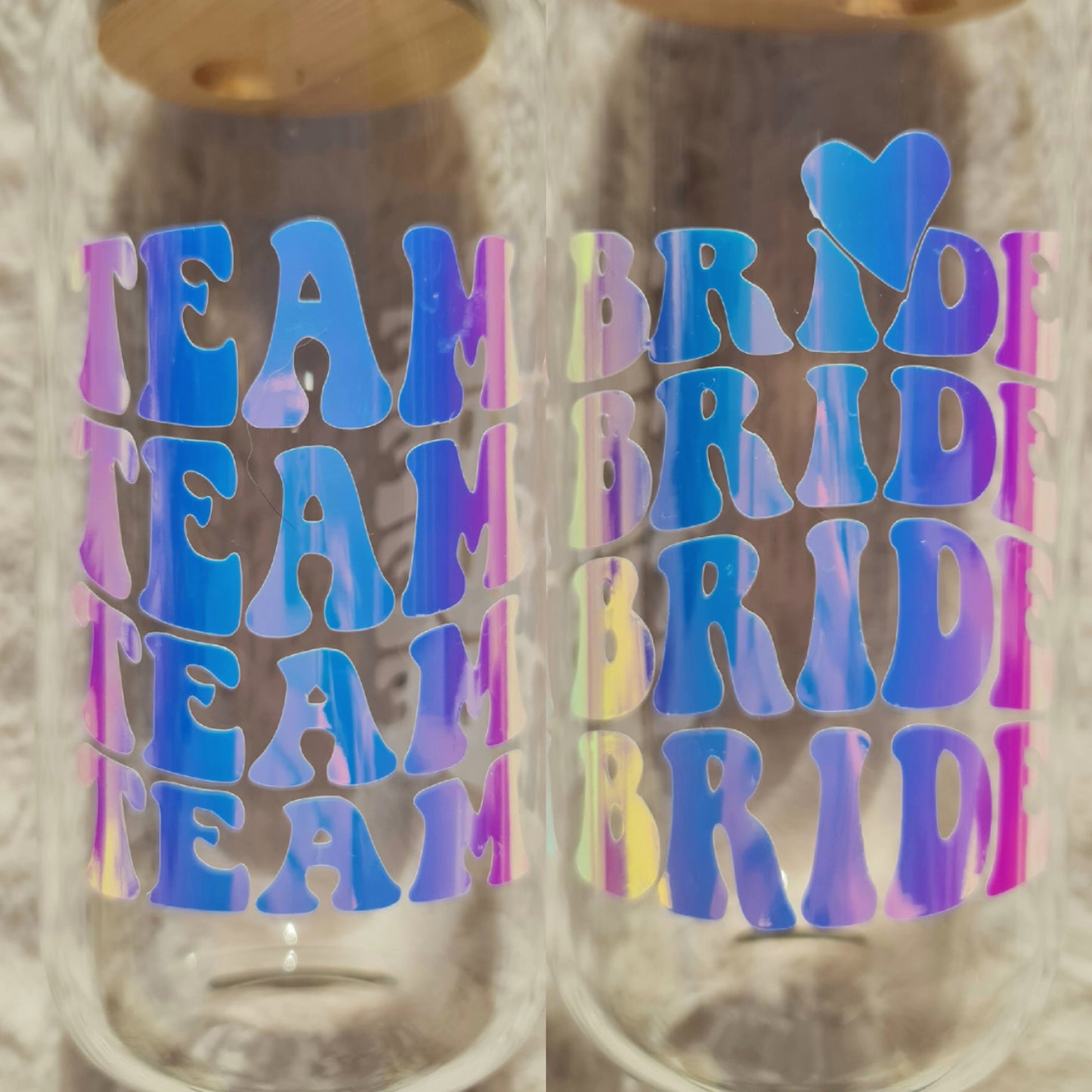 "Team bride" glass cup
