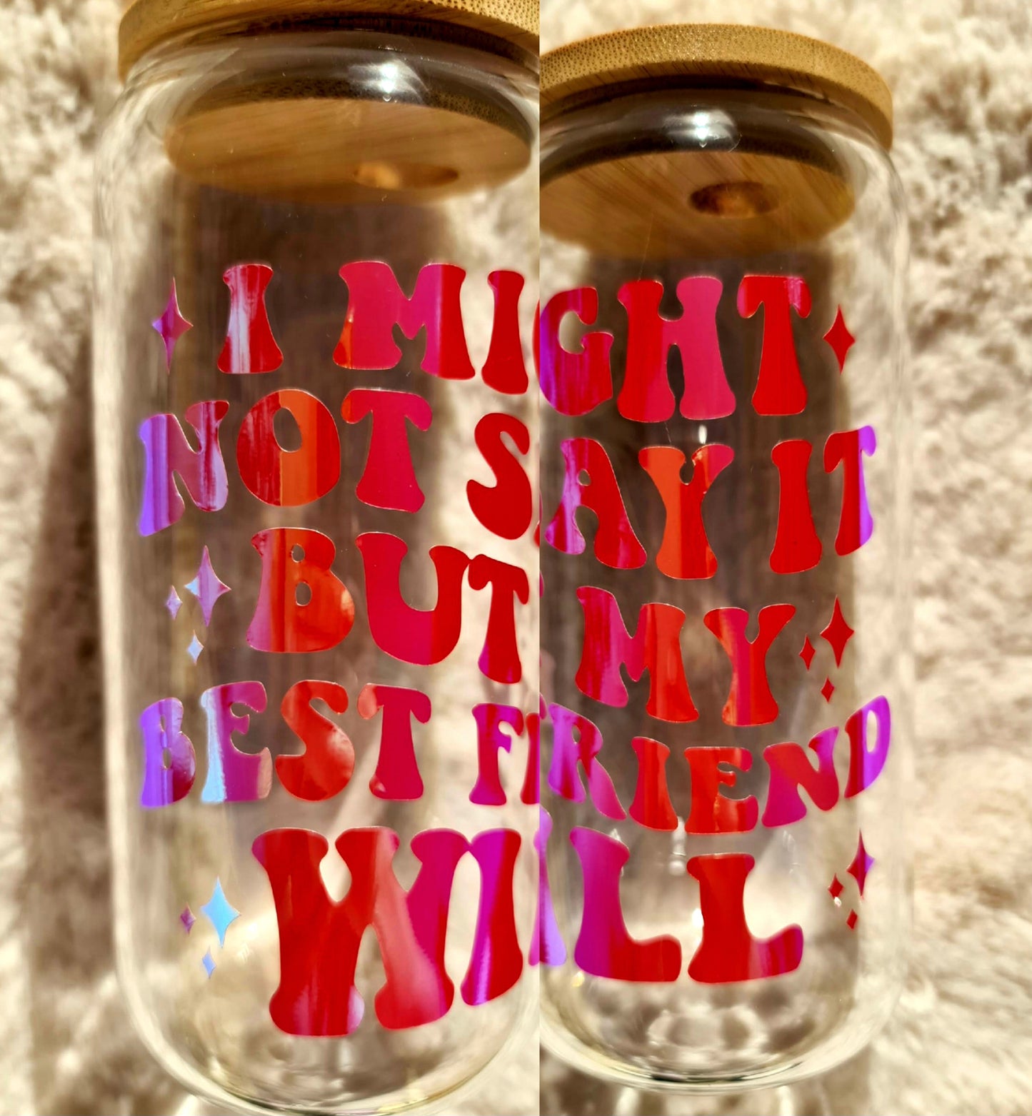 "Best friend" glass cup
