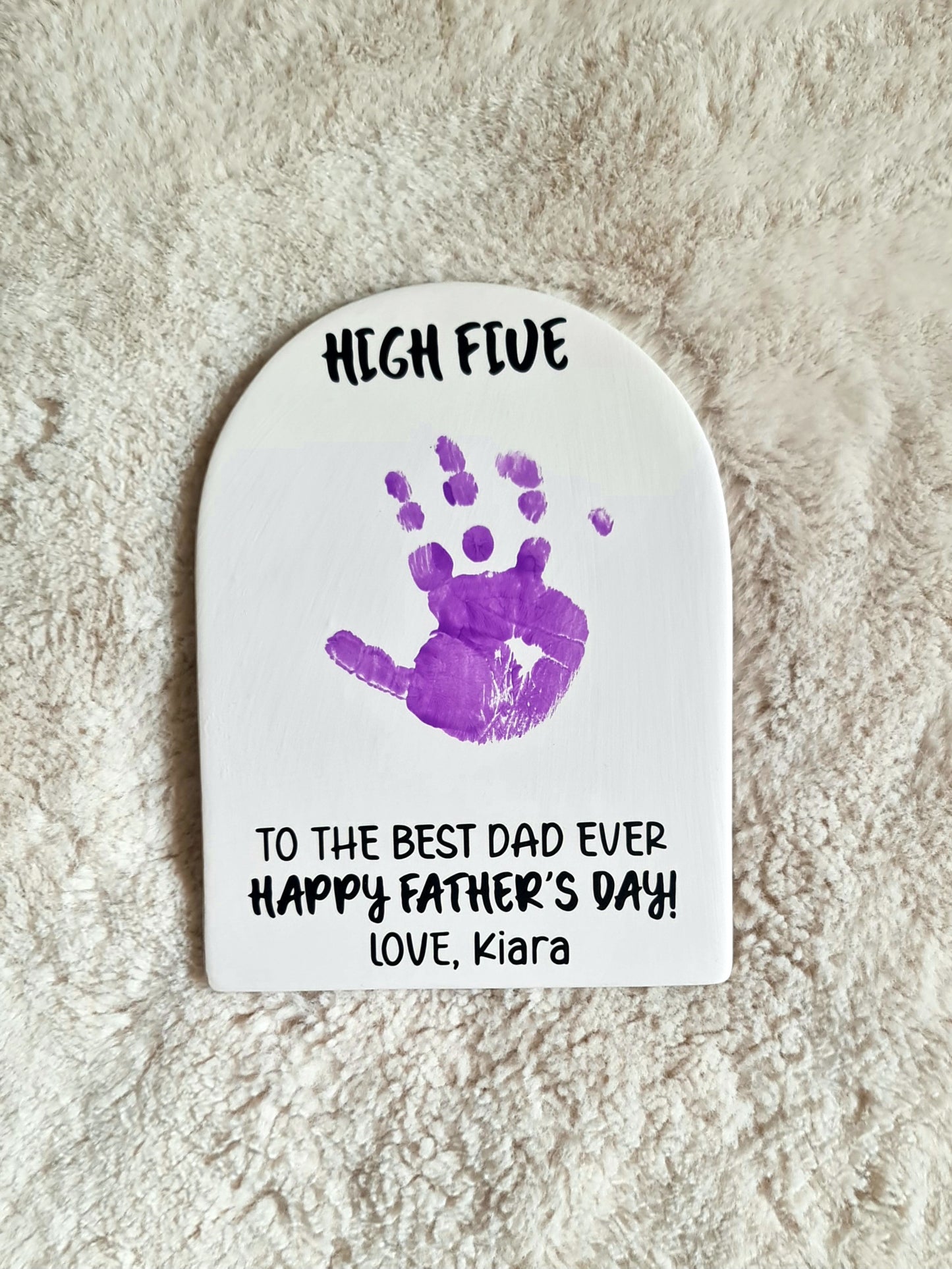 Father's Day hanging handprint plaque