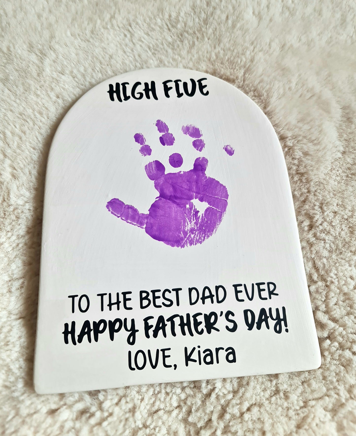 Father's Day hanging handprint plaque