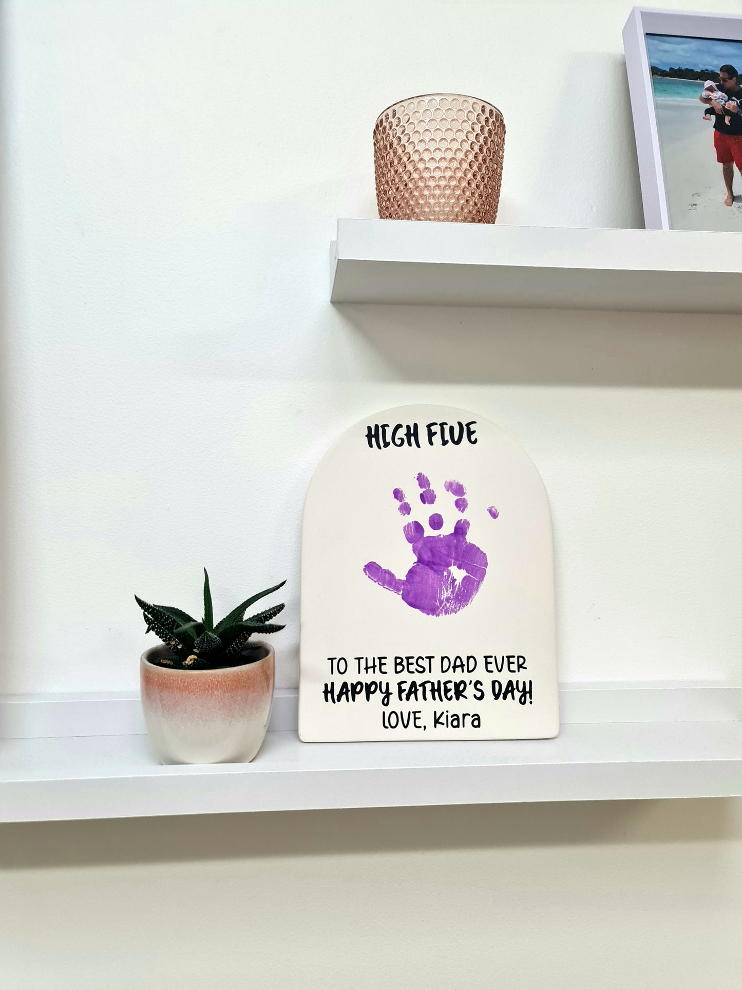 Father's Day hanging handprint plaque