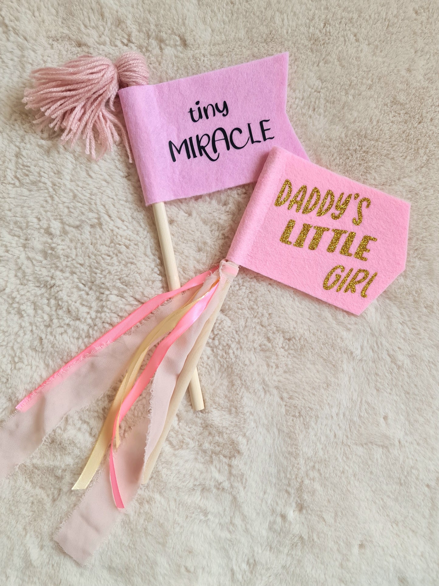 Tiny miracle felt flag