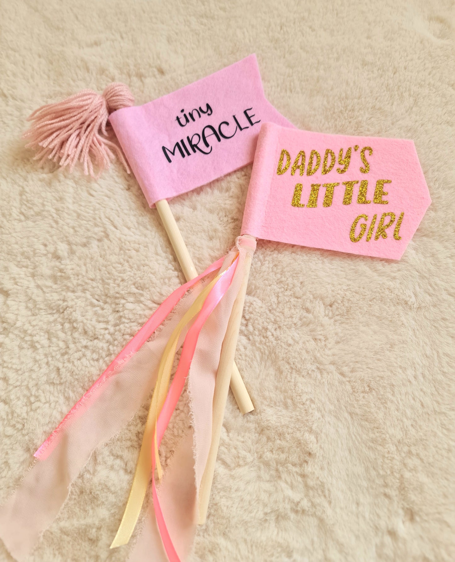 Tiny miracle felt flag