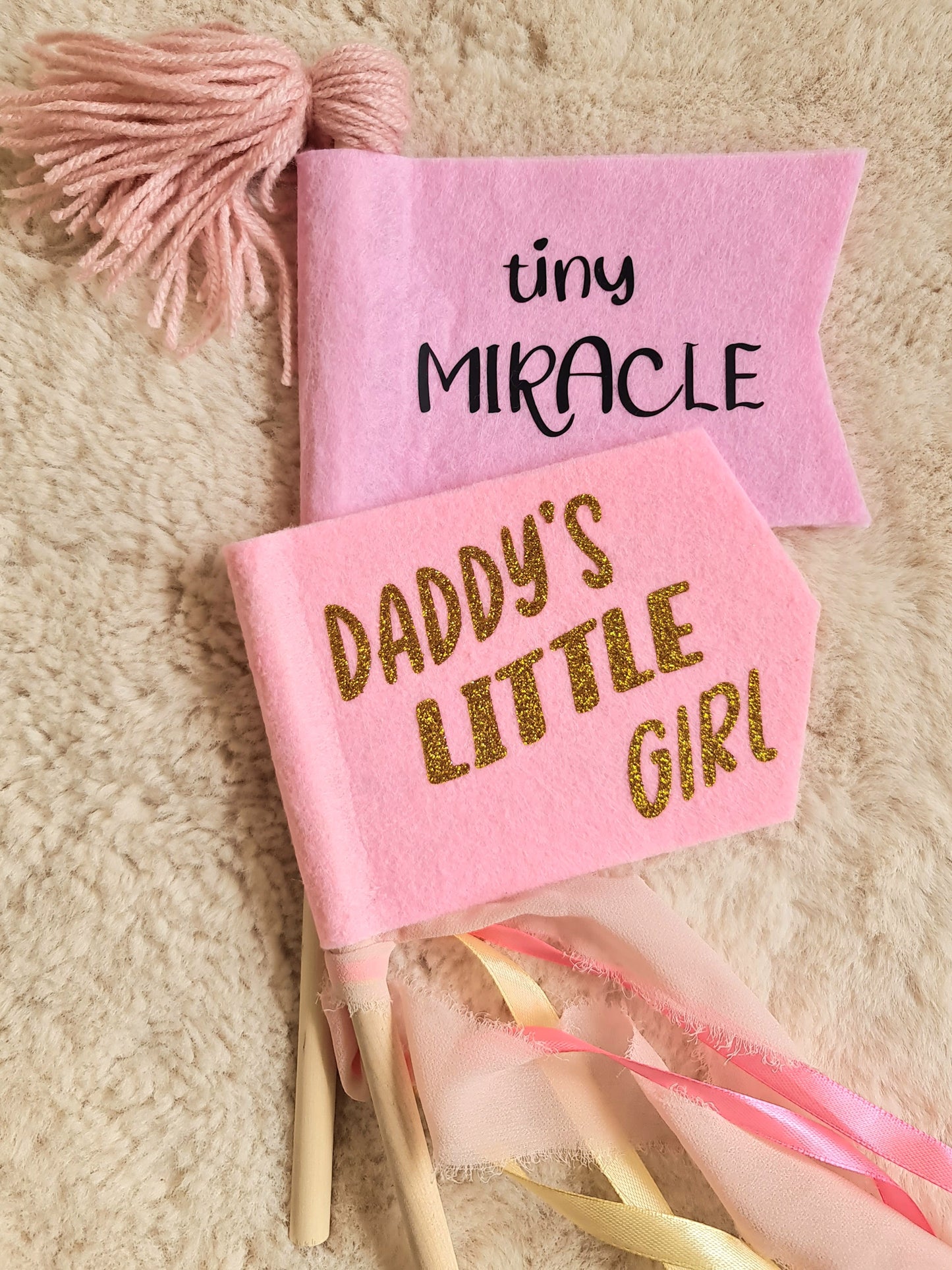 Tiny miracle felt flag