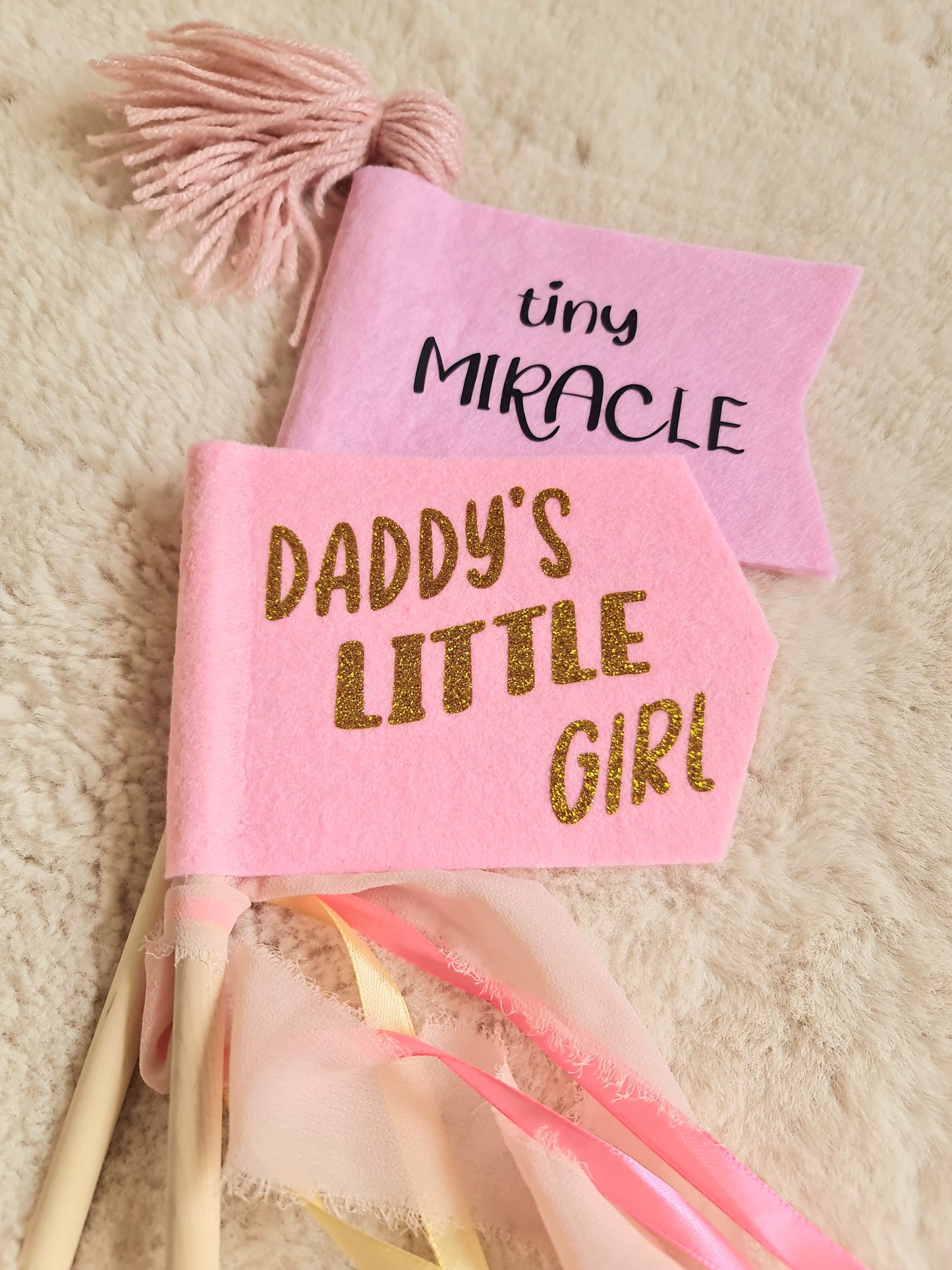 Tiny miracle felt flag