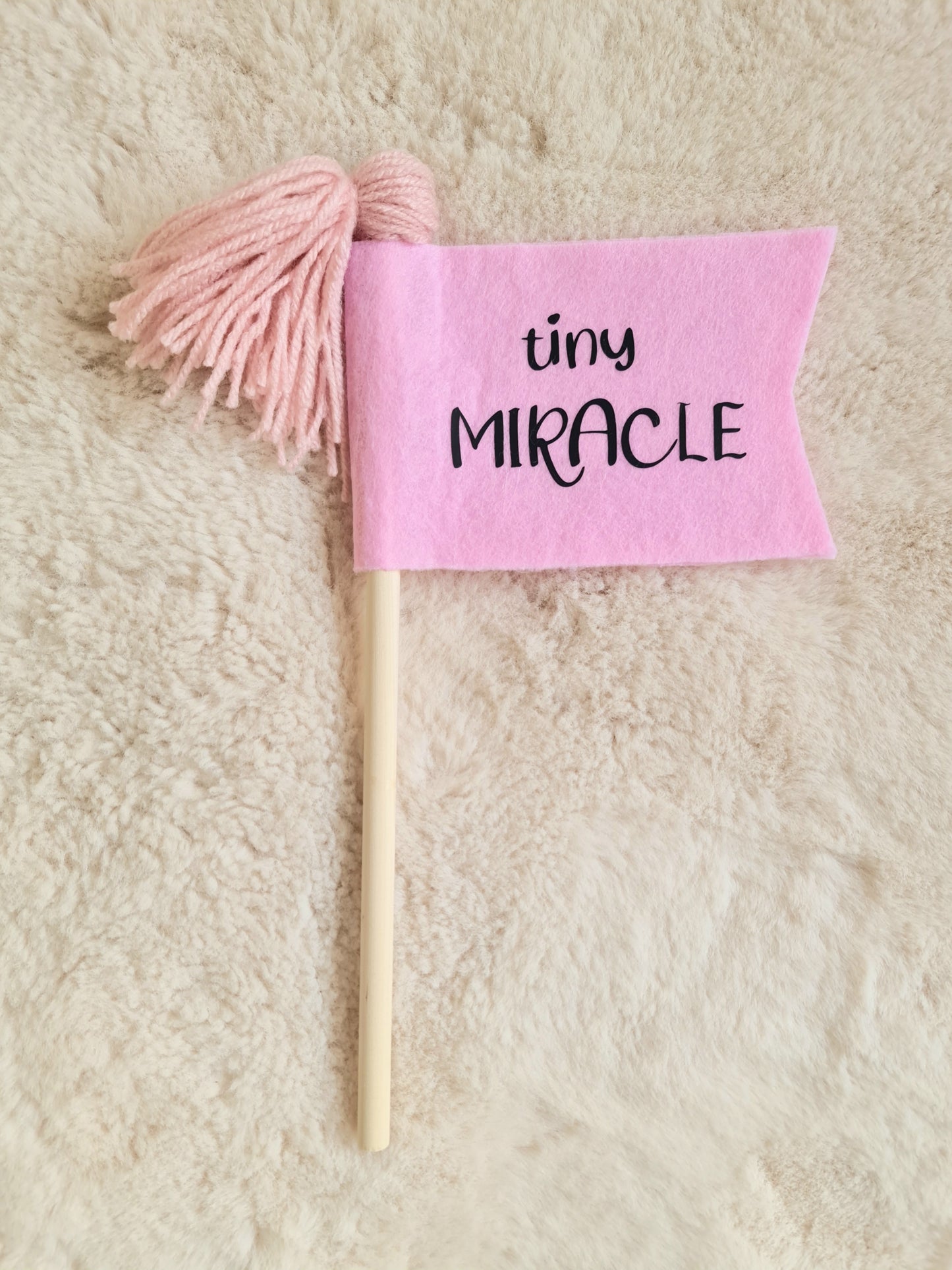 Tiny miracle felt flag