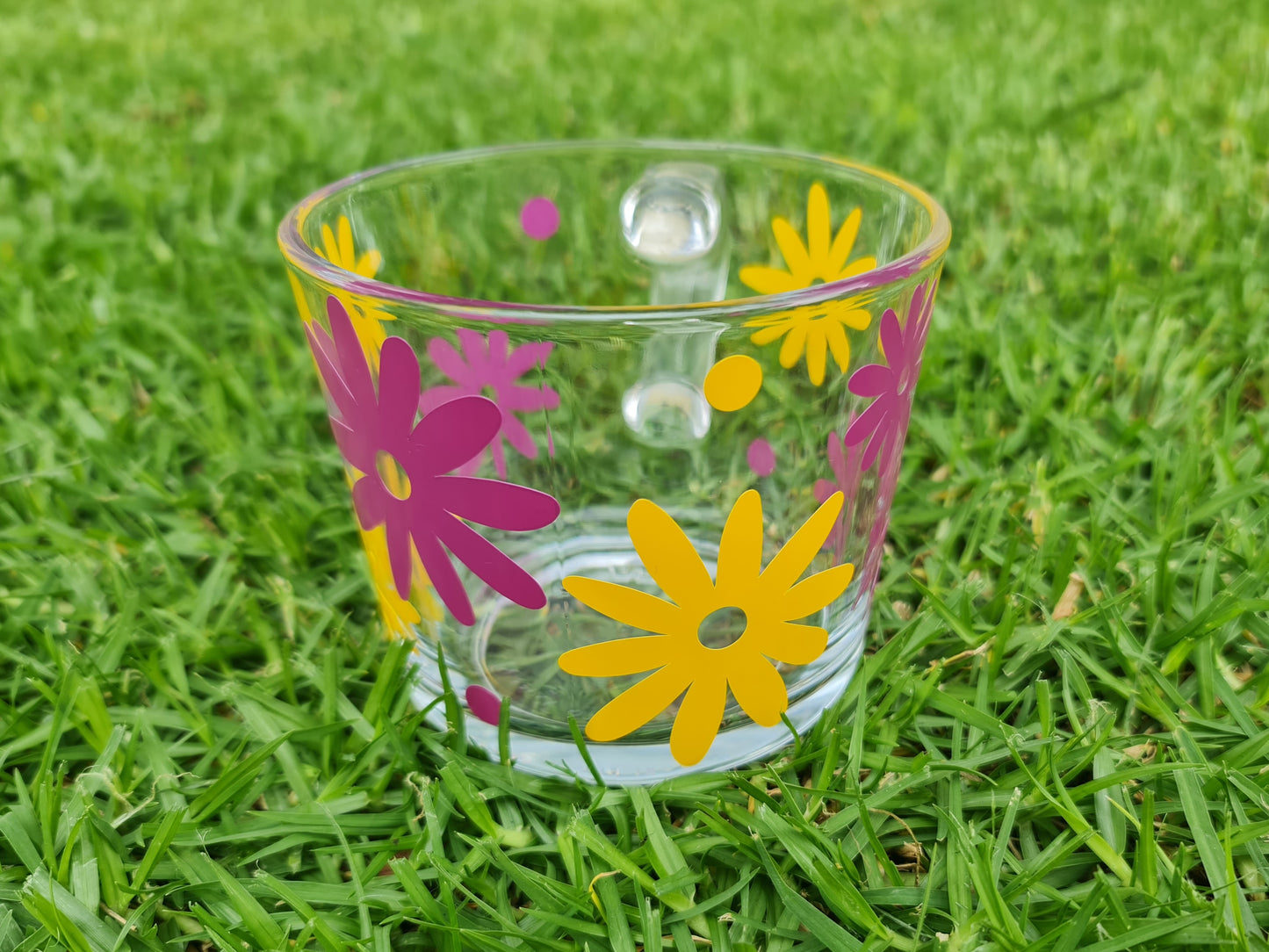 Flower glass cup