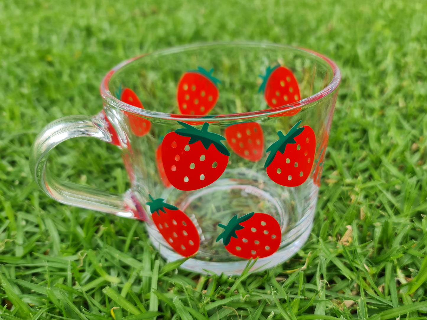 Strawberry glass cup