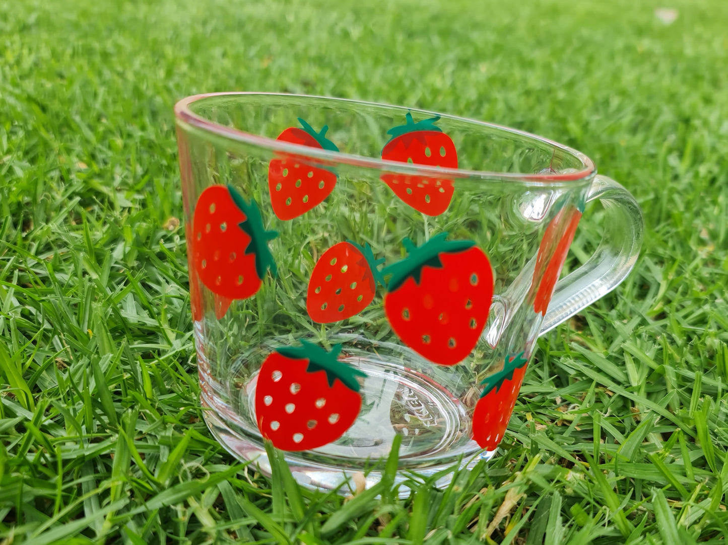 Strawberry glass cup