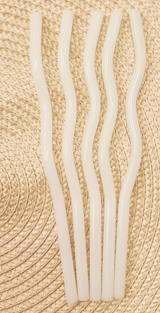 Wavy glass straw and brush set