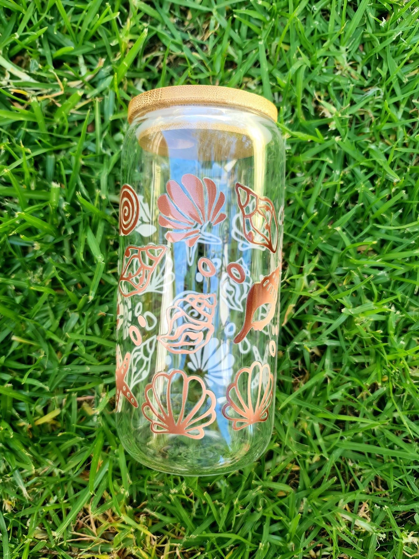 Seashells glass cup