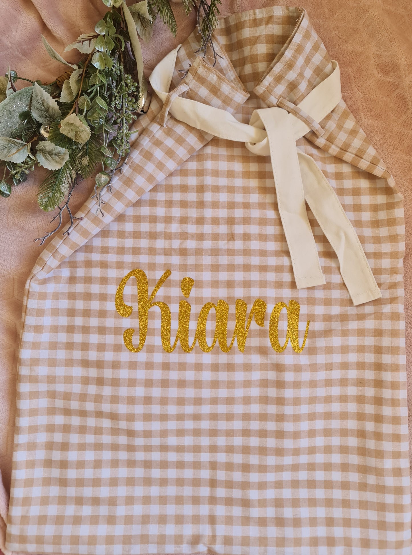 Personalised Gingham Santa sack
