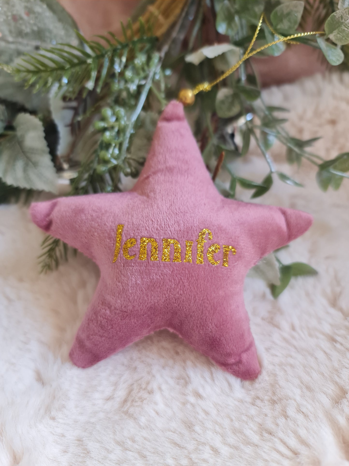 Personalised velvet Christmas star