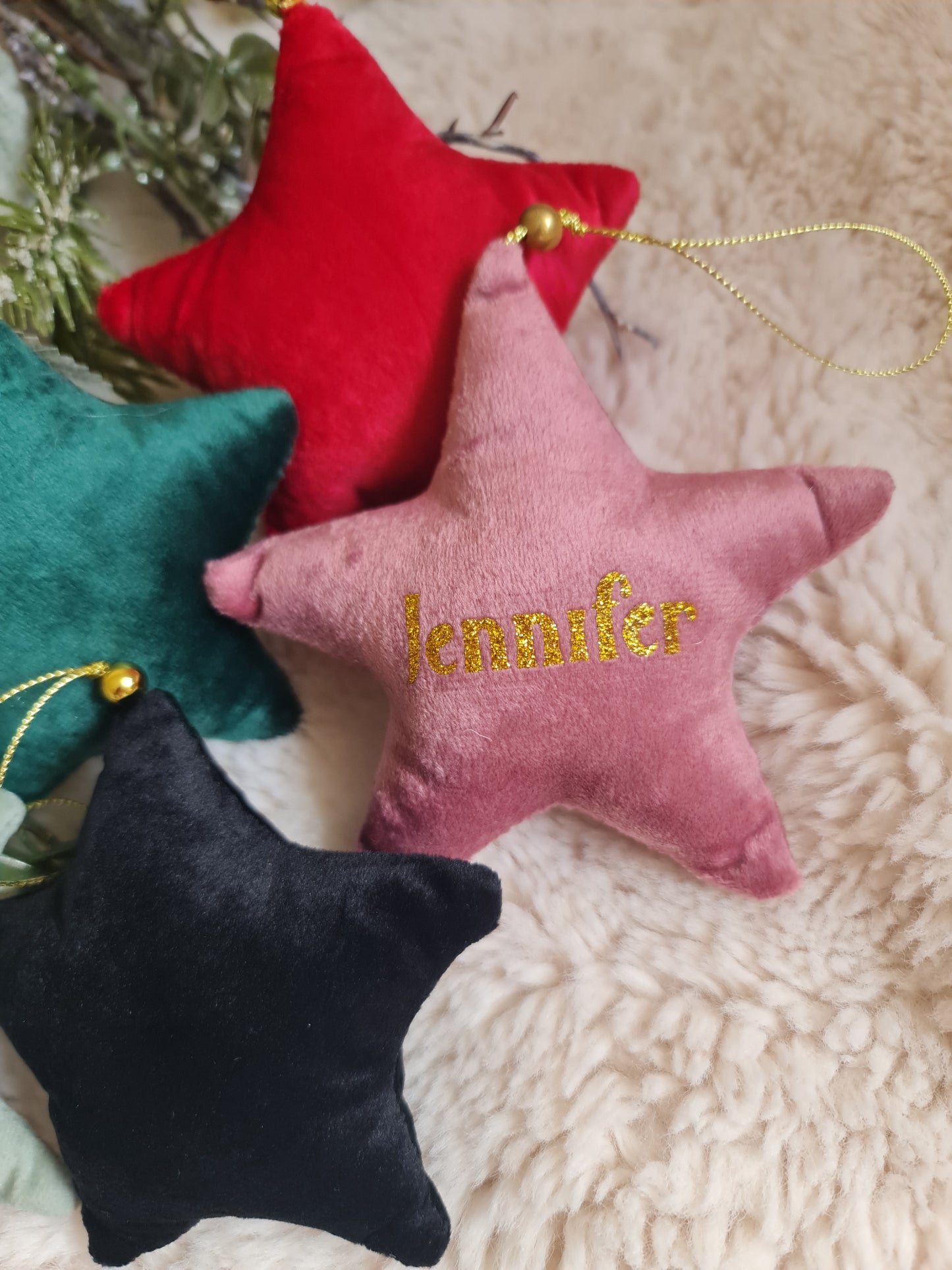 Personalised velvet Christmas star