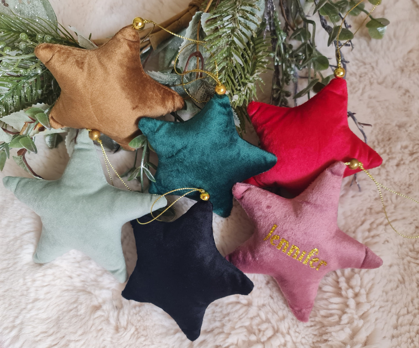 Personalised velvet Christmas star
